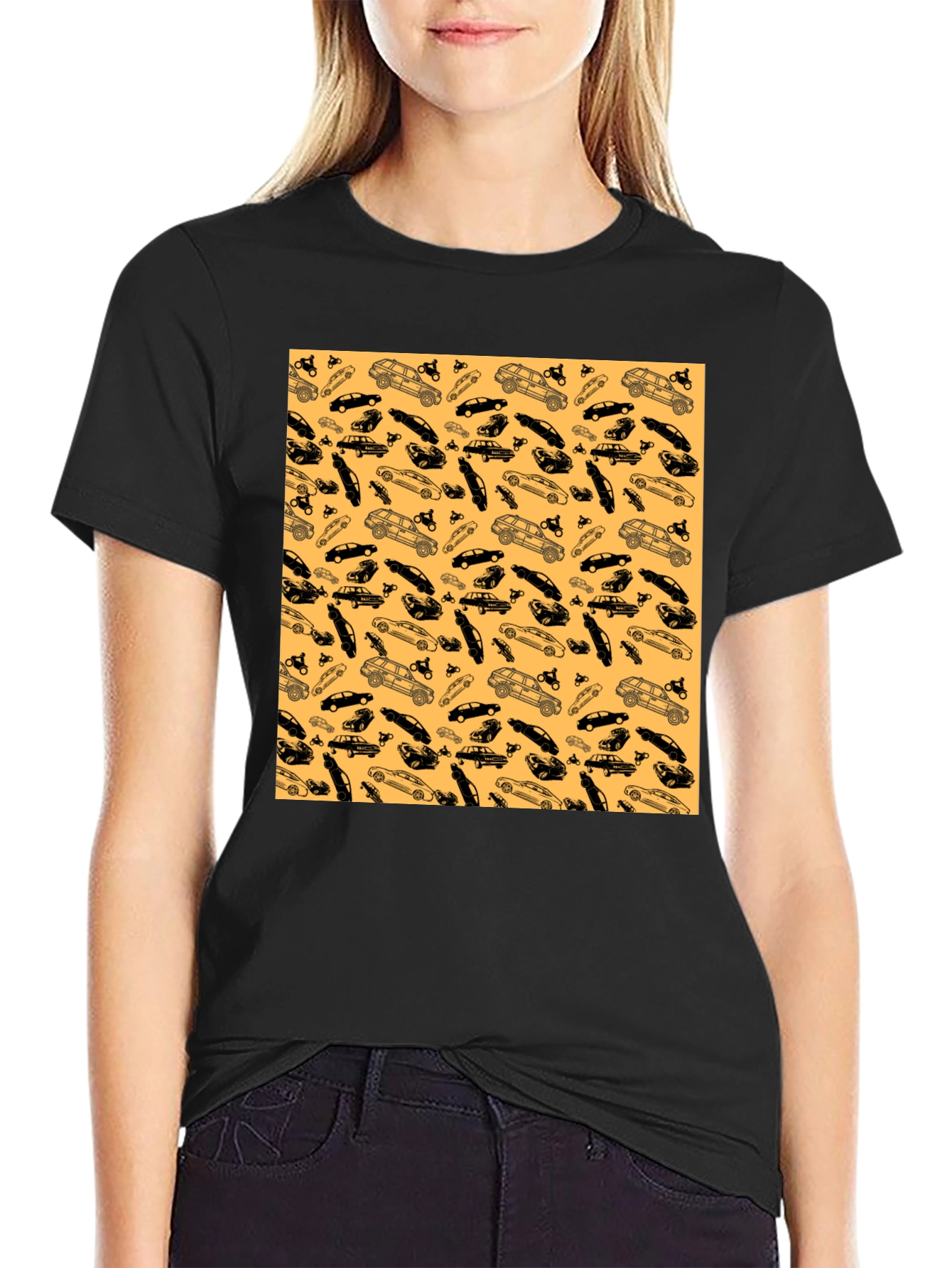 Car Pattern T-Shirt - Unique Auto Enthusiast Design