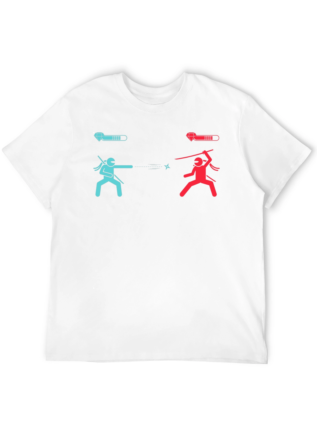 Ninja Fight Tee - Blue vs Red Gamer T-Shirt