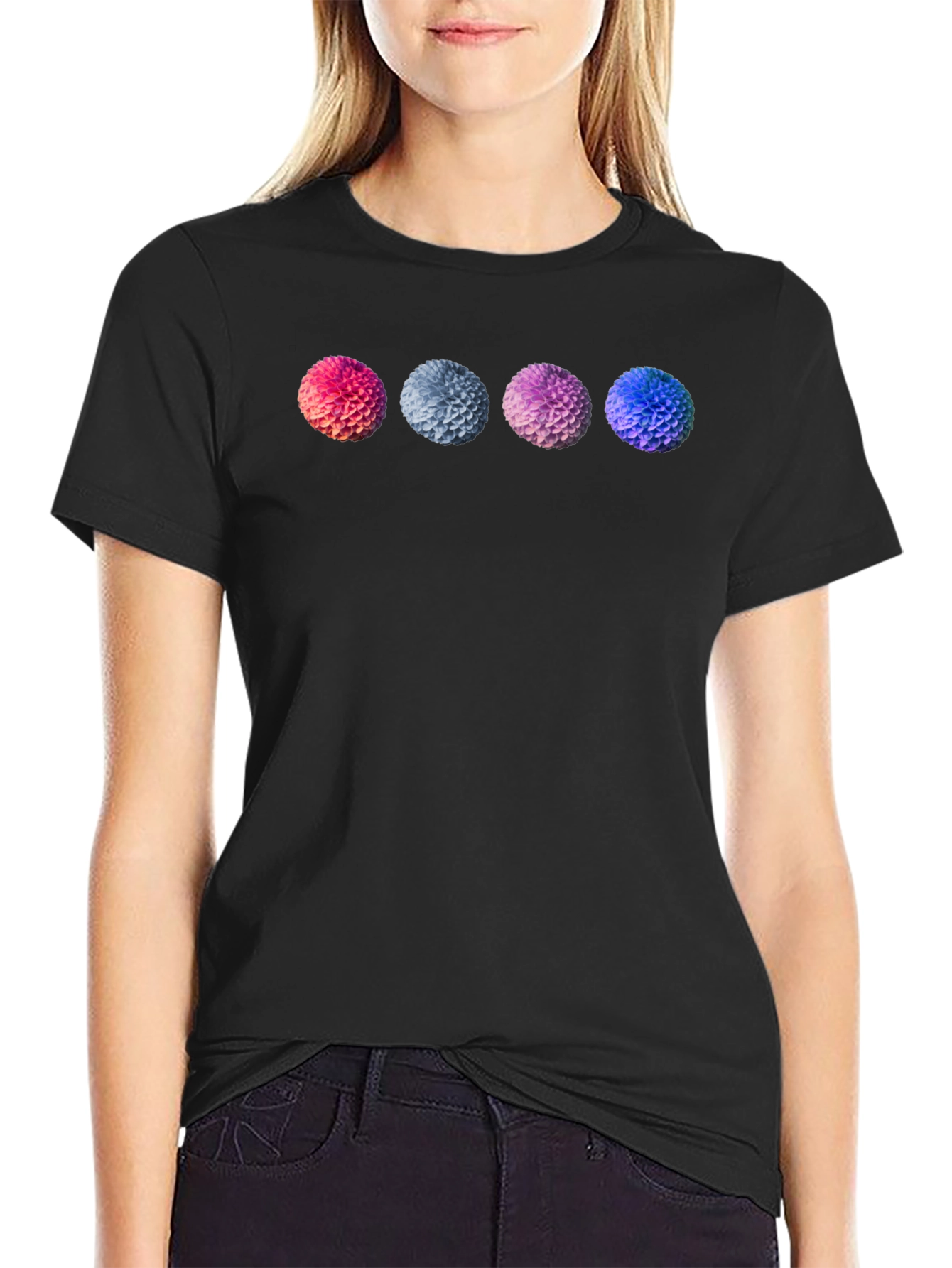 Floral Sphere T-Shirt - Graphic Print Tee