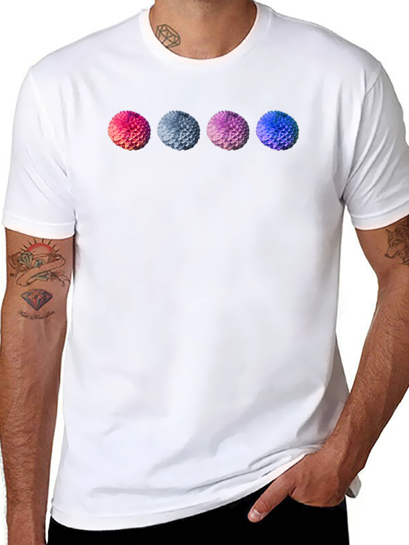 Floral Sphere T-Shirt - Graphic Print Tee