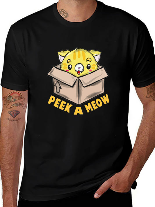Peek a Meow T-Shirt - Cute Cat Design