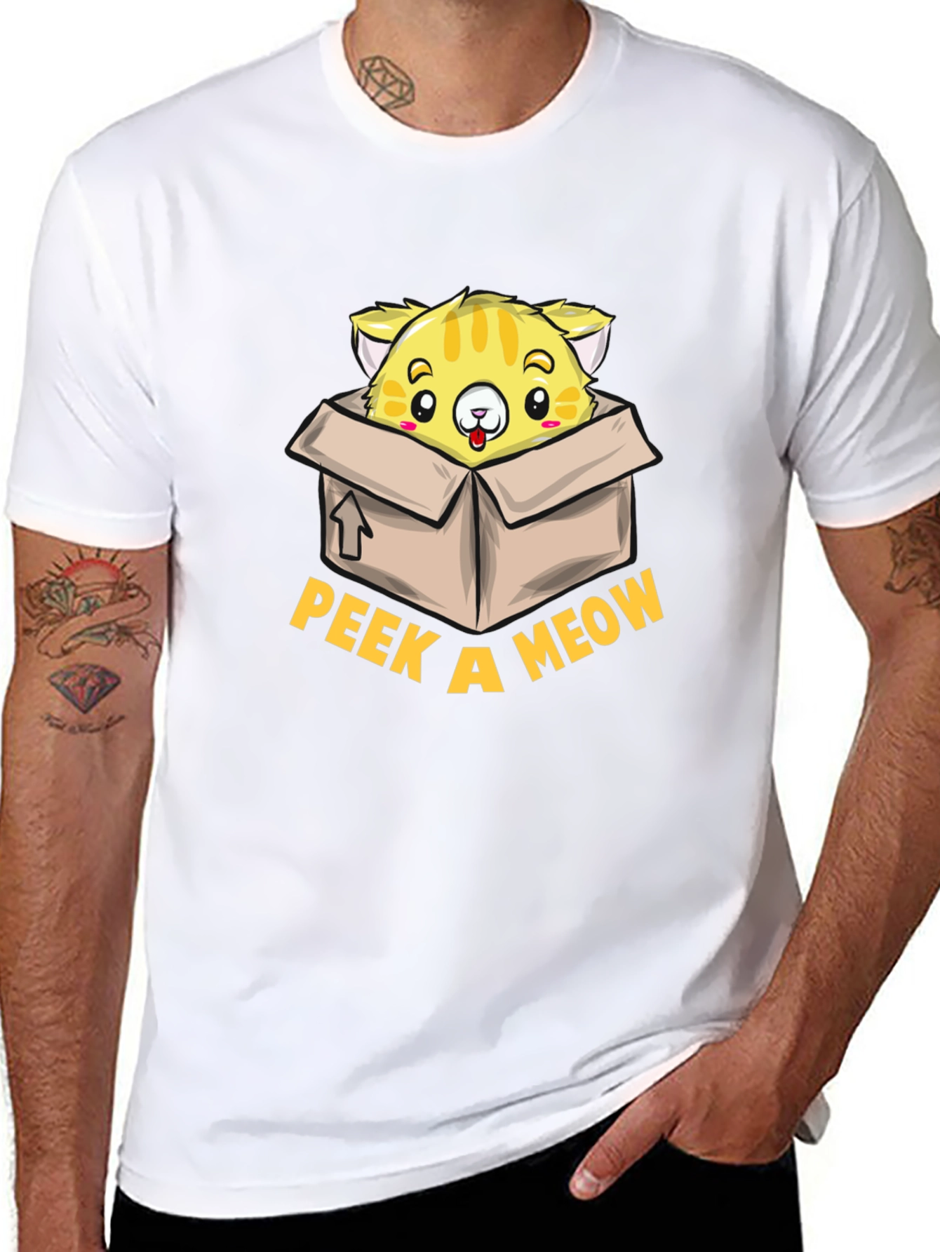 Peek a Meow T-Shirt - Cute Cat Design