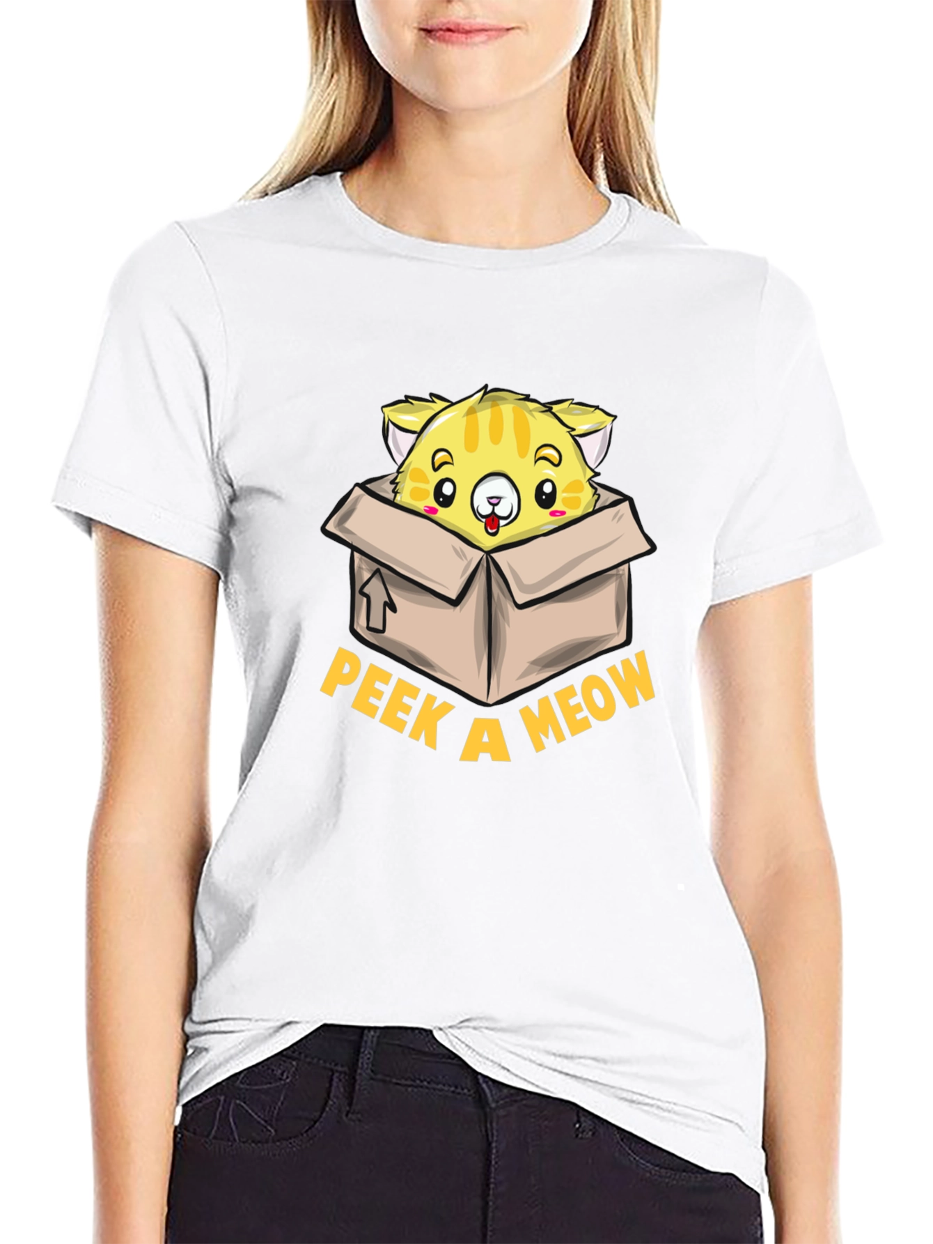 Peek a Meow T-Shirt - Cute Cat Design