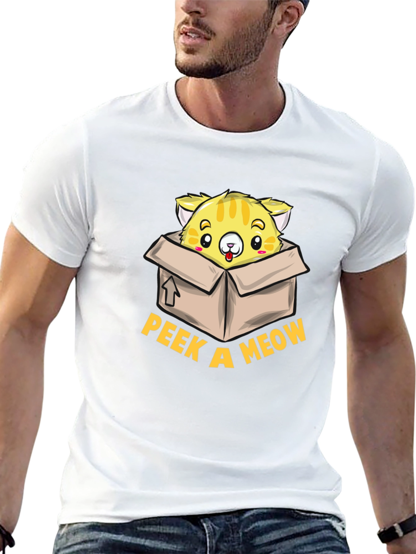 Peek a Meow T-Shirt - Cute Cat Design