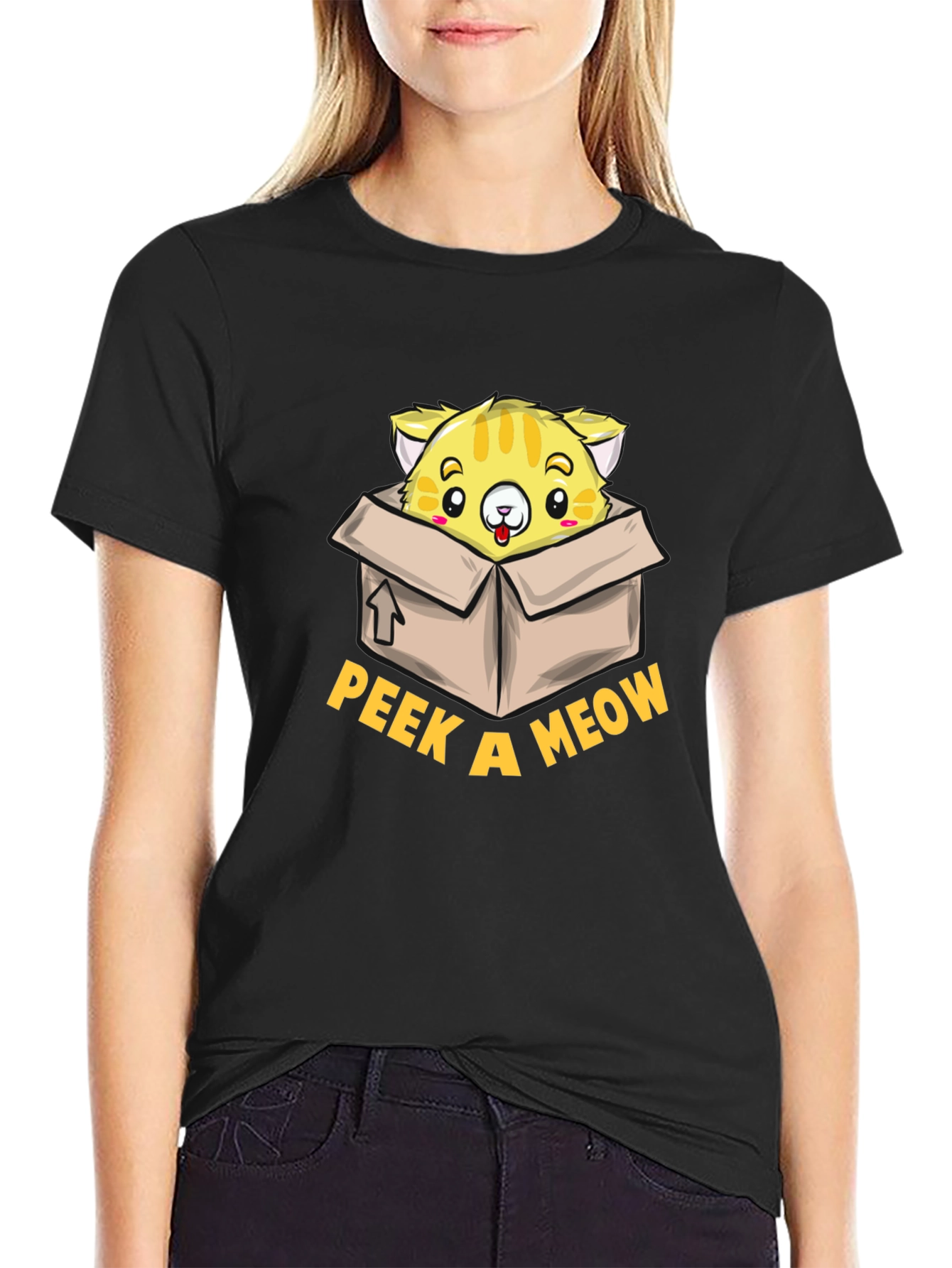 Peek a Meow T-Shirt - Cute Cat Design