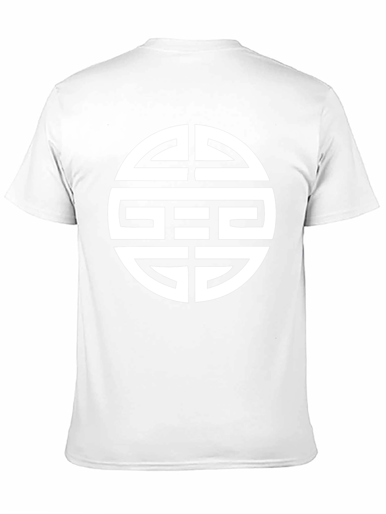 Black T-Shirt with White Geometric Circle Design