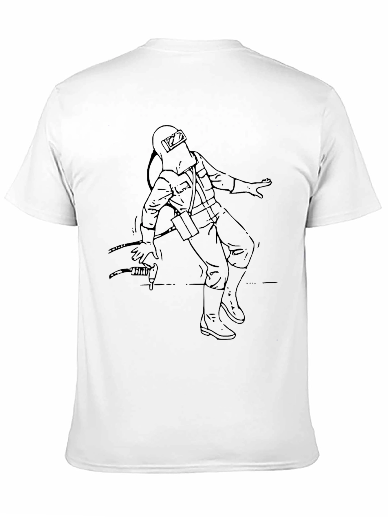 Welder Graphic Tee - Black Cotton Crew Neck T-Shirt