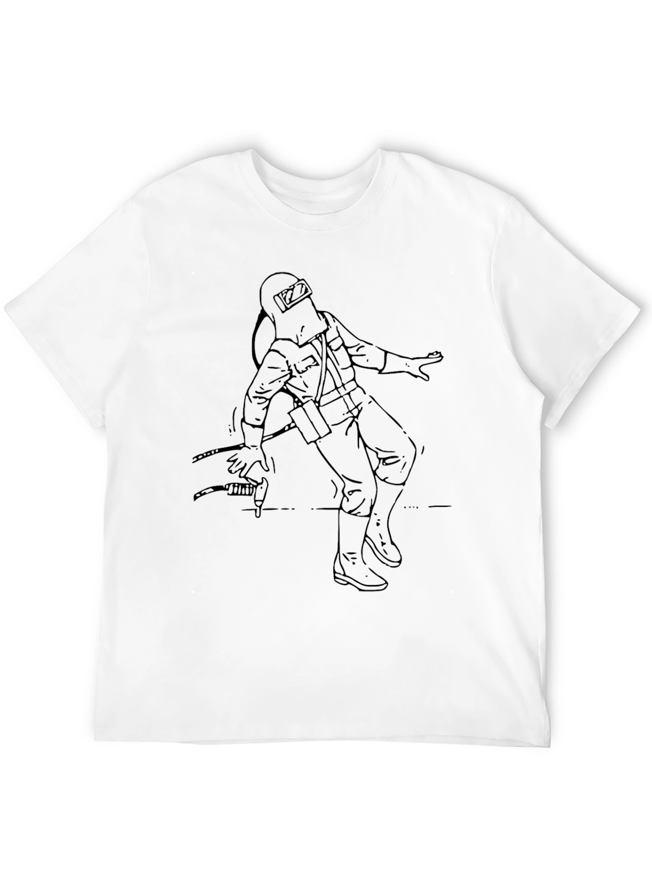 Welder Graphic Tee - Black Cotton Crew Neck T-Shirt
