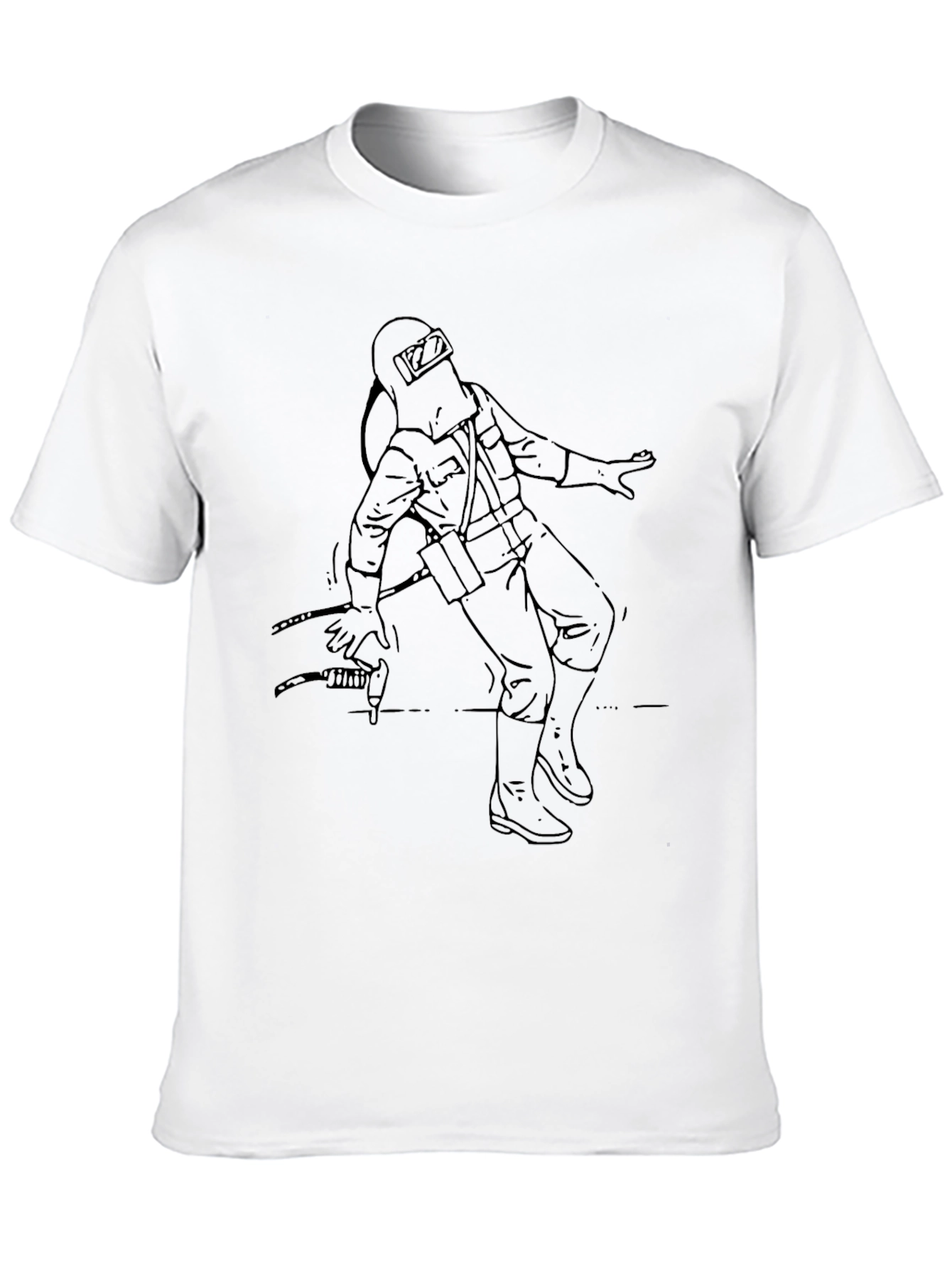 Welder Graphic Tee - Black Cotton Crew Neck T-Shirt