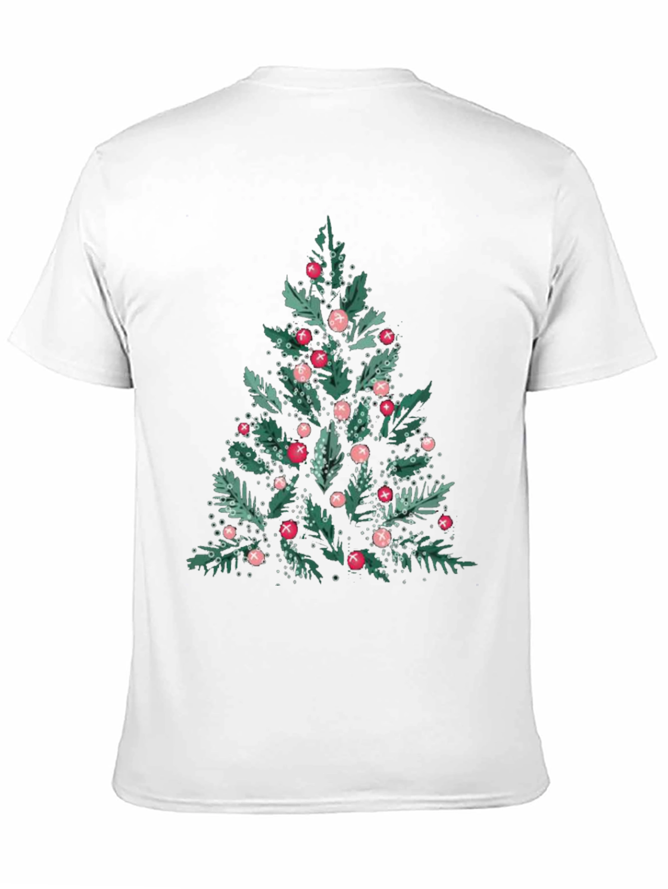 Festive Christmas Tree Graphic Tee - Black