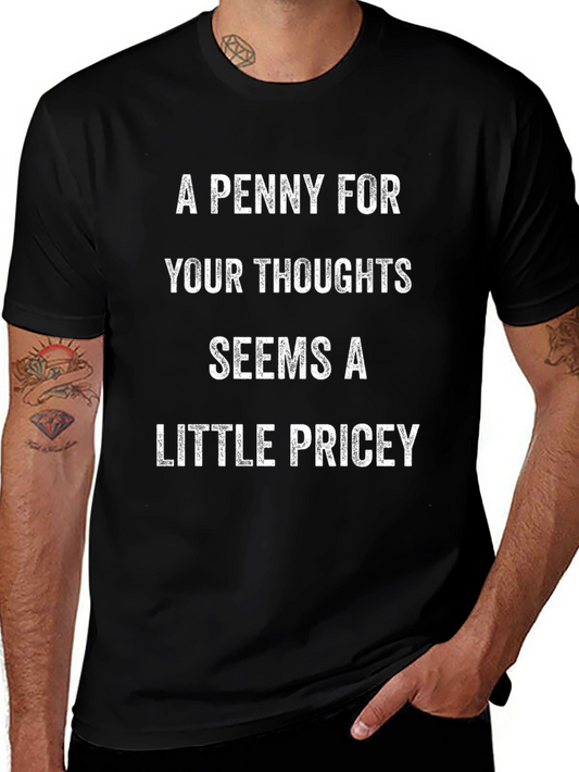 A Penny For Your Thoughts Mens Black T-Shirt