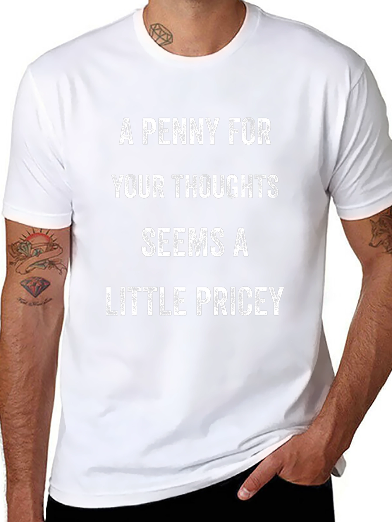 A Penny For Your Thoughts Mens Black T-Shirt
