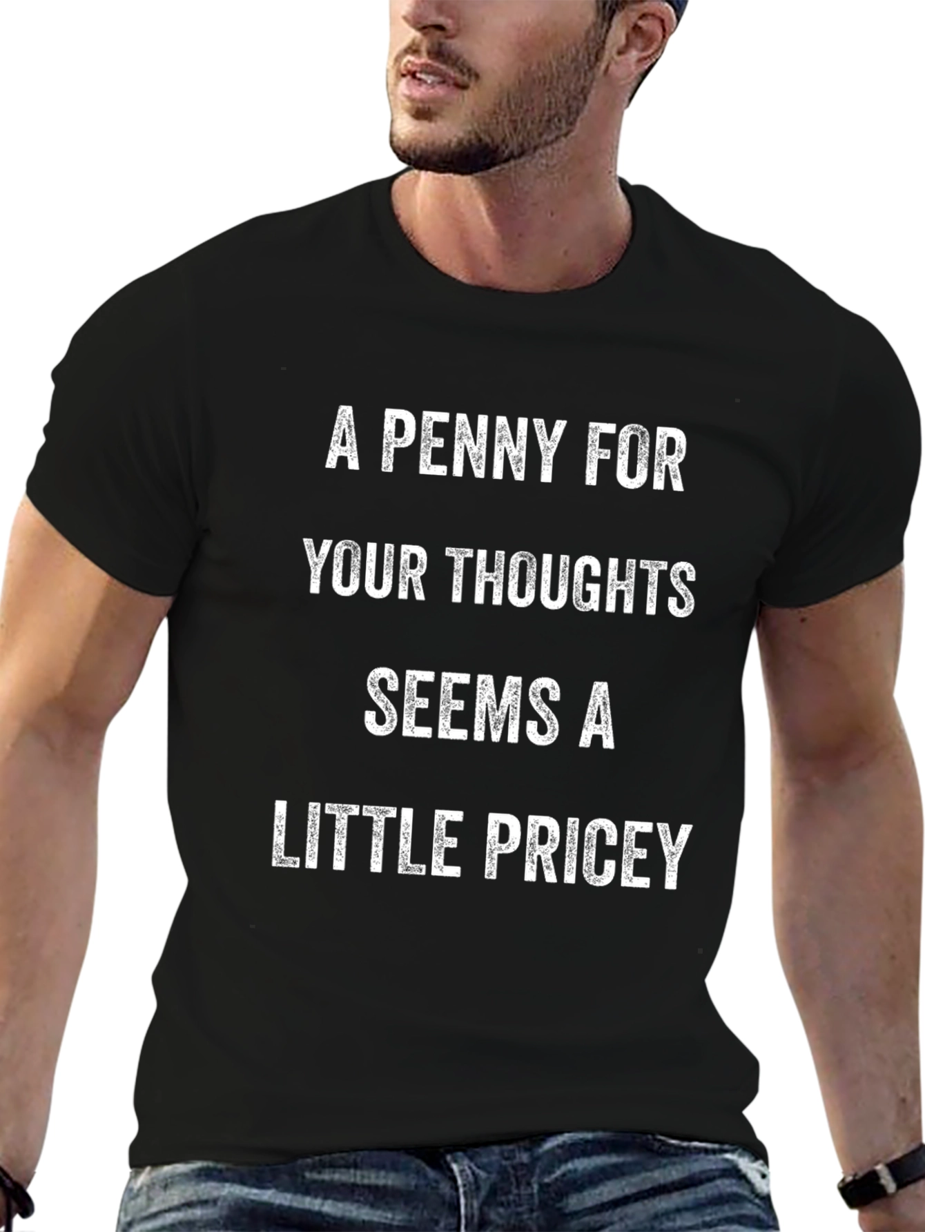A Penny For Your Thoughts Mens Black T-Shirt