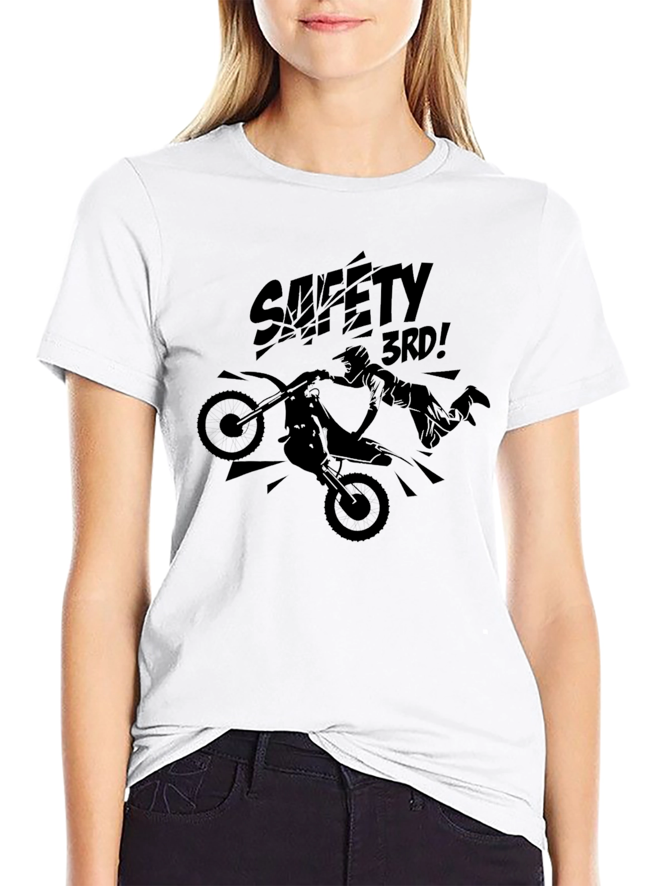 Safety 3rd! Motocross T-Shirt - Black Graphic Tee