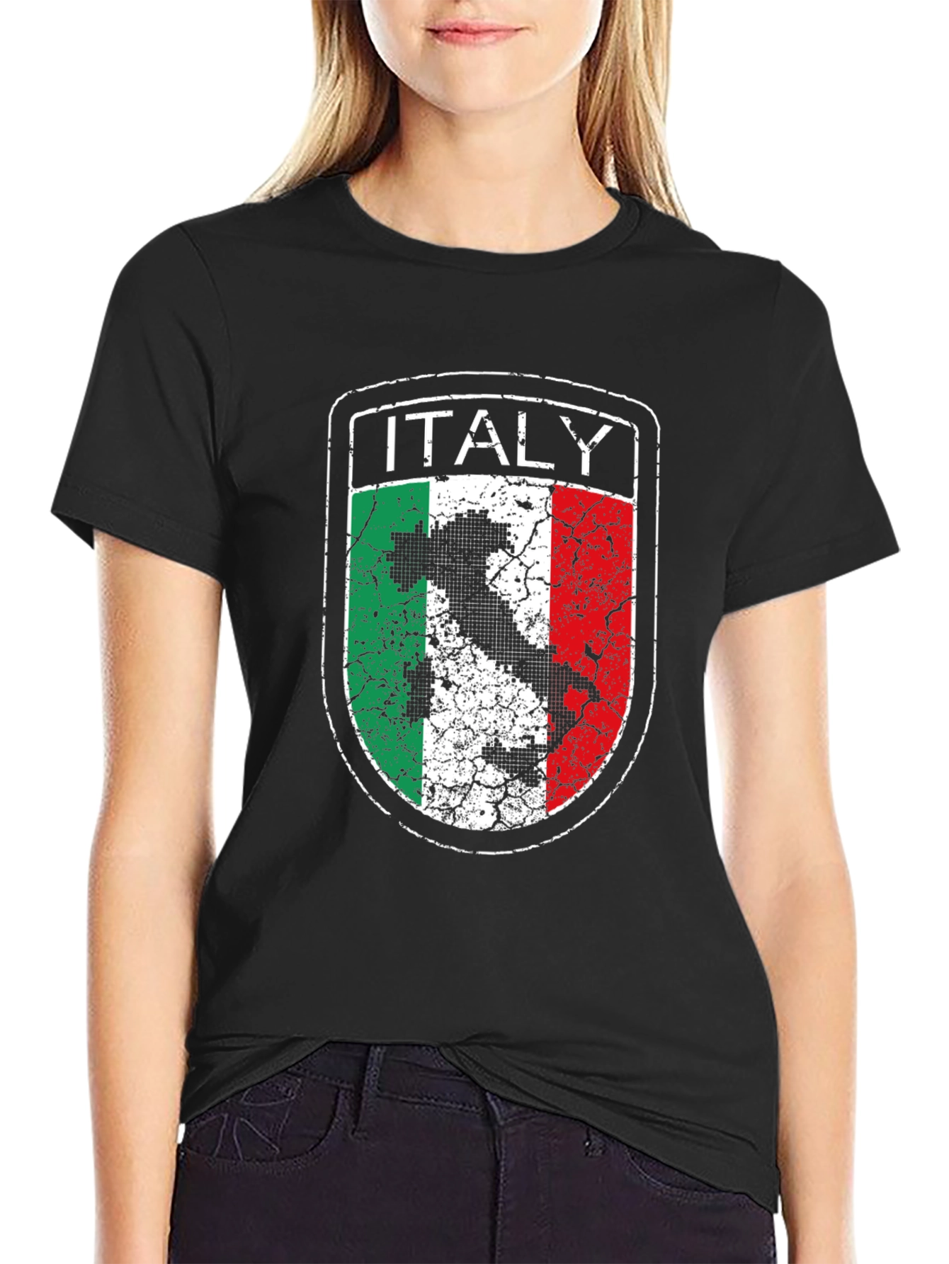 Italy Flag Distressed Graphic T-Shirt