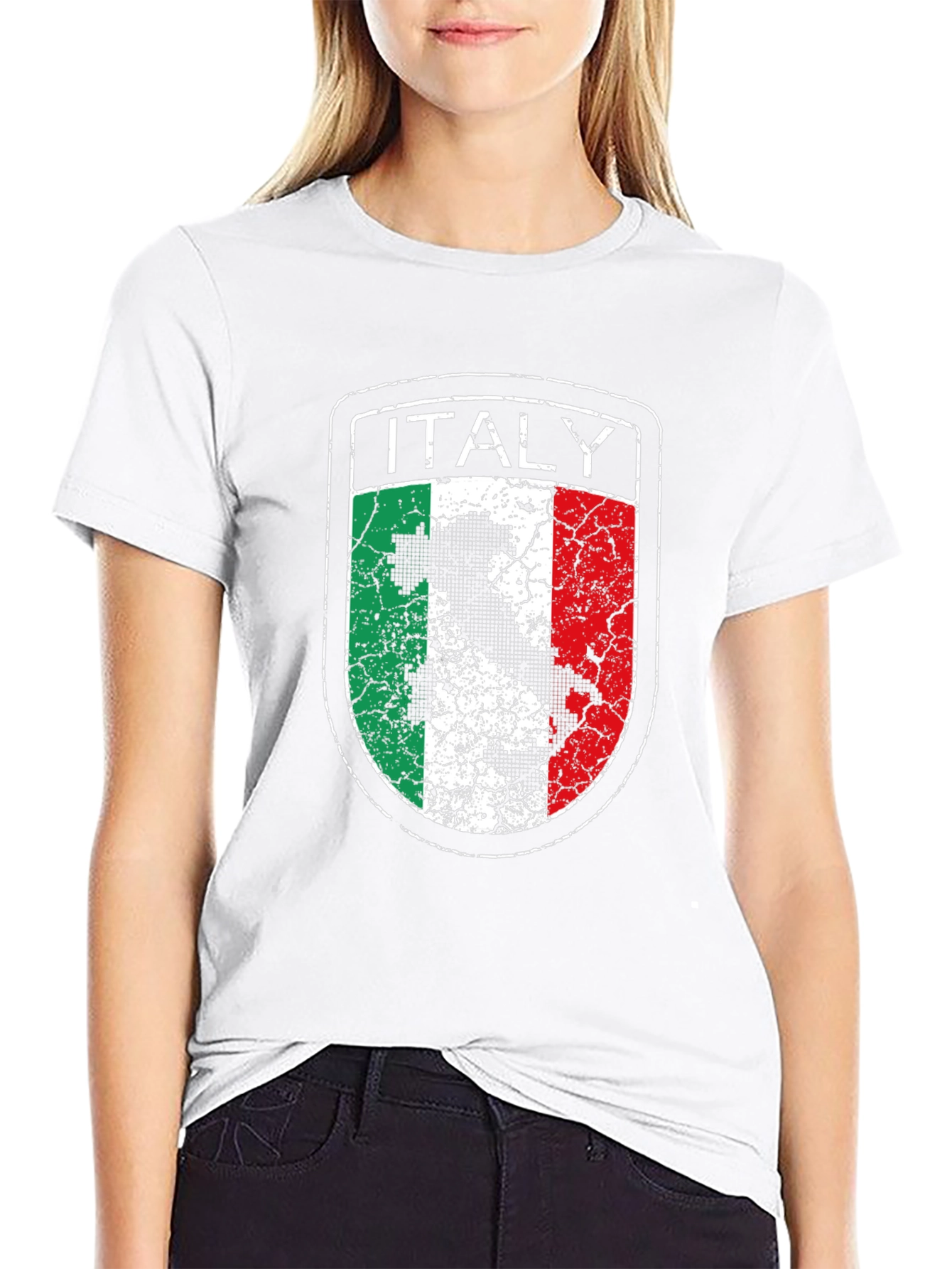 Italy Flag Distressed Graphic T-Shirt