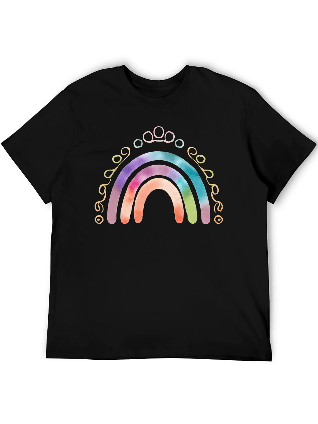 Rainbow Paw Print T-Shirt - Tie Dye Design