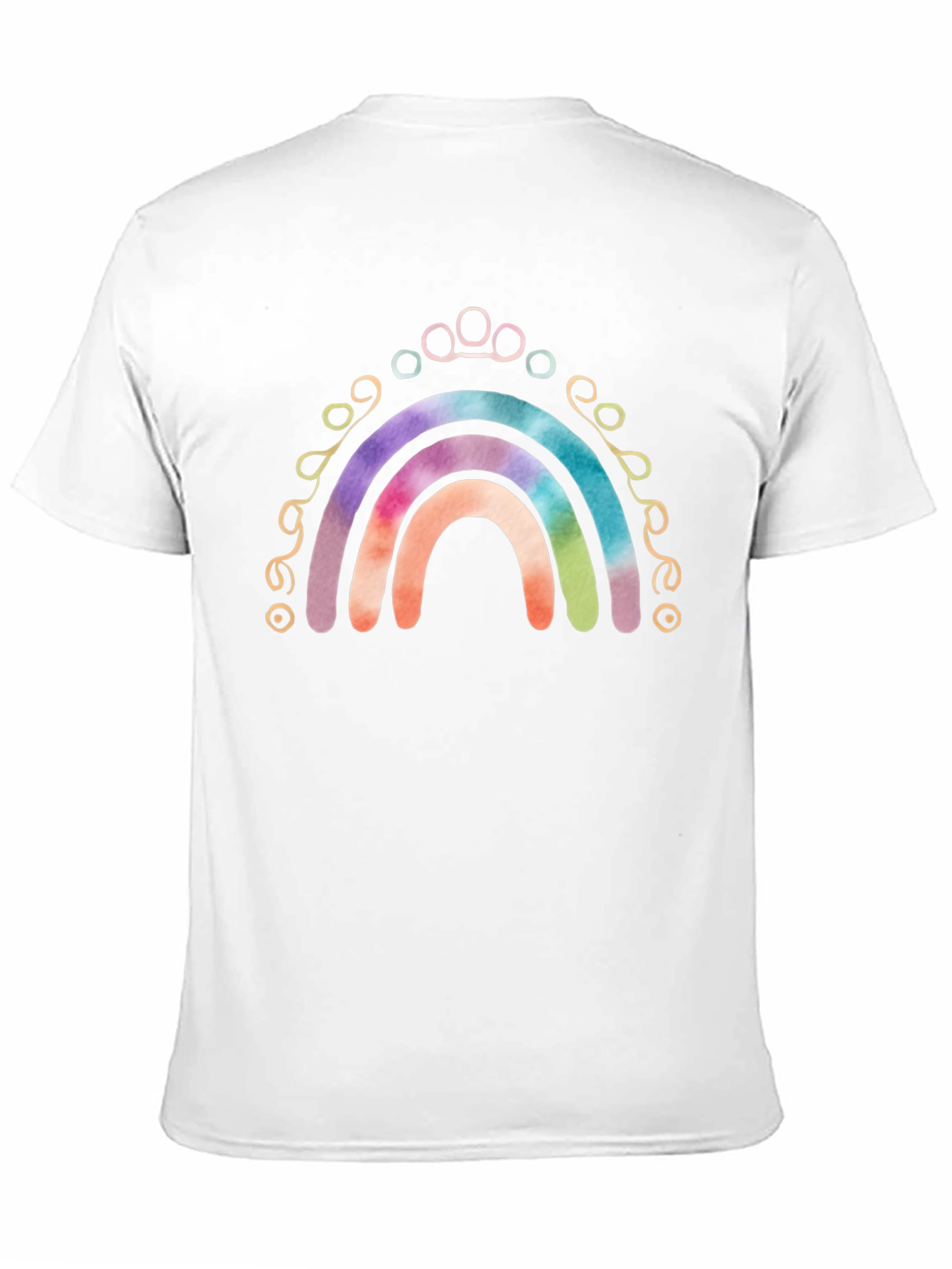 Rainbow Paw Print T-Shirt - Tie Dye Design