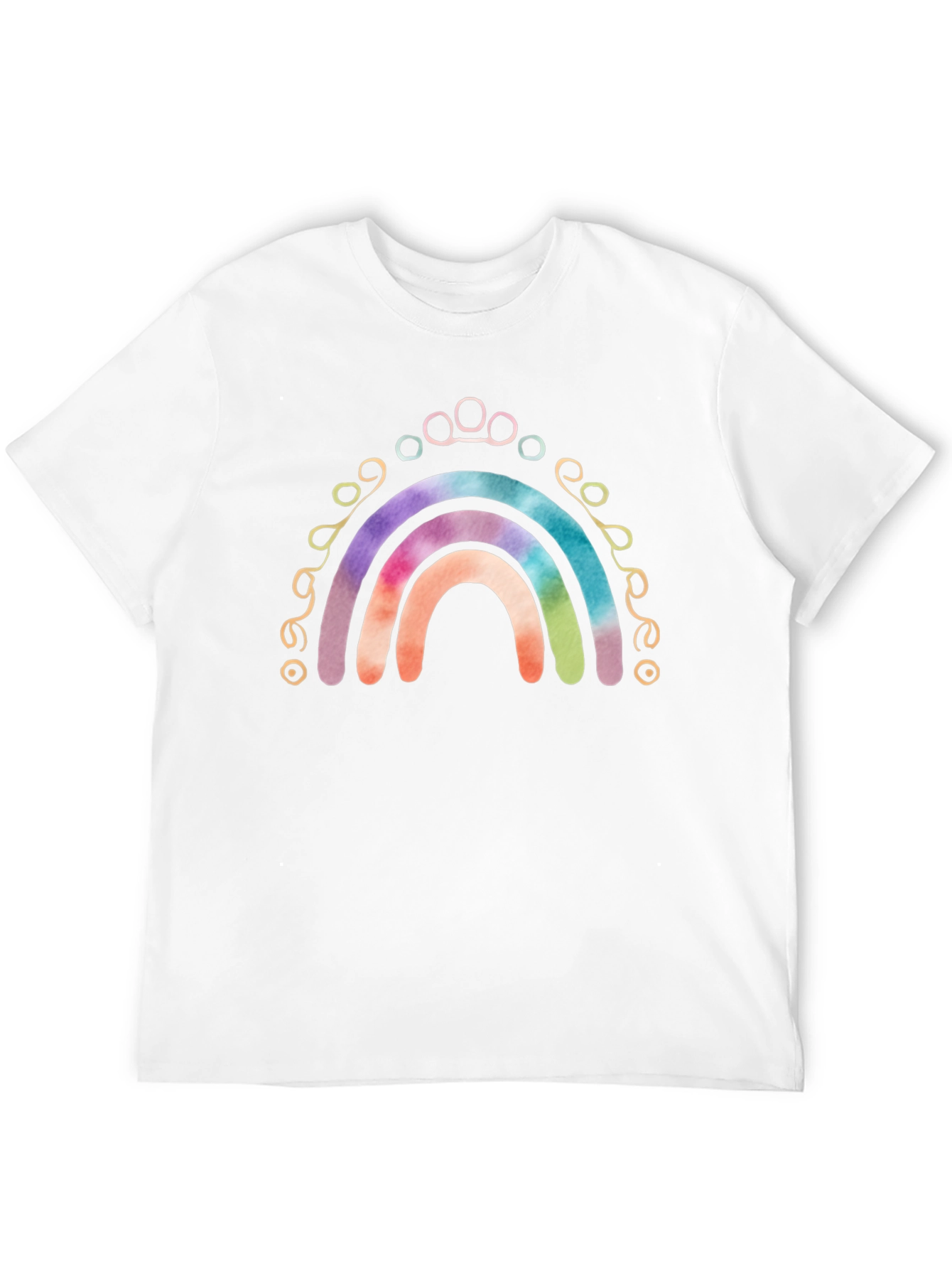 Rainbow Paw Print T-Shirt - Tie Dye Design