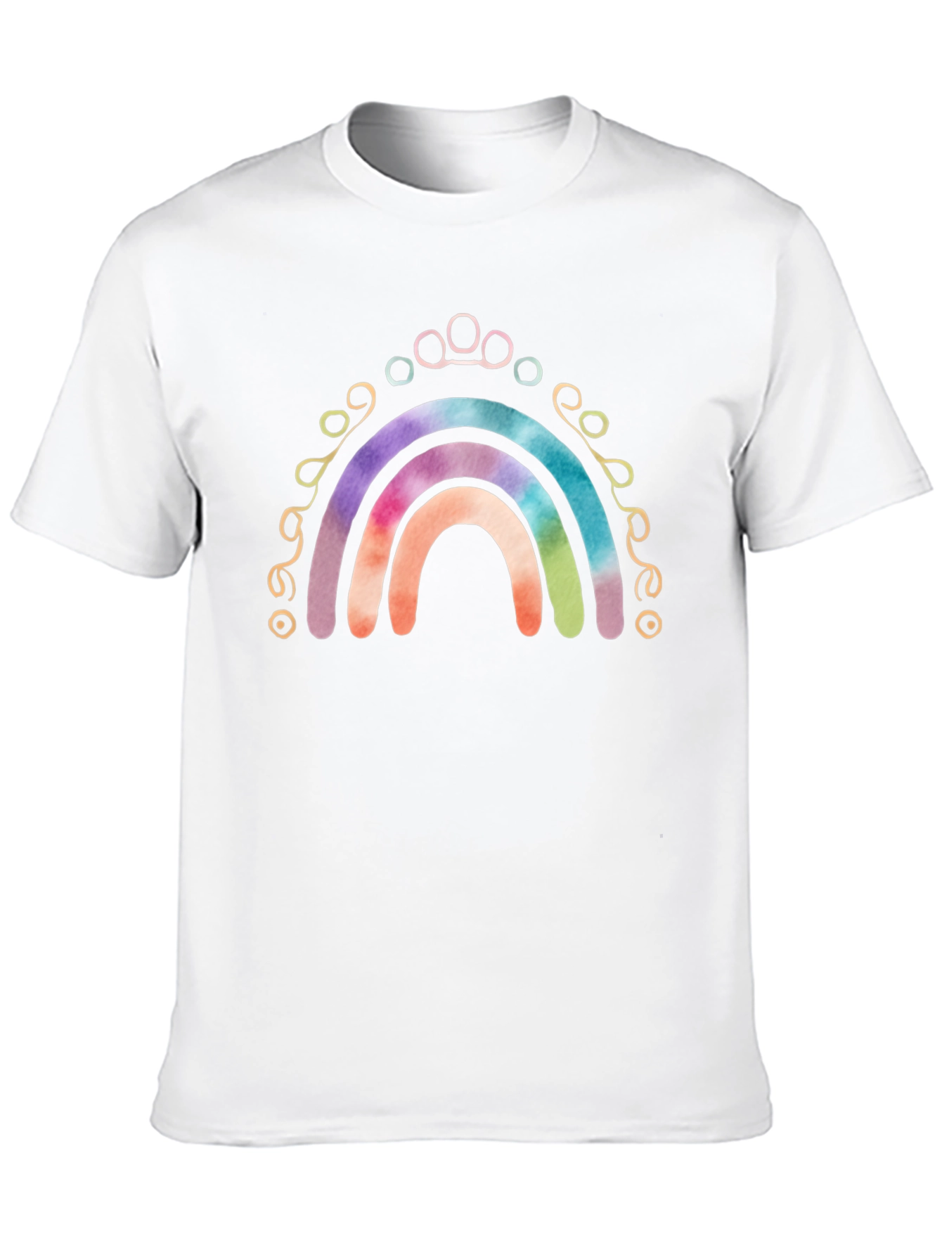 Rainbow Paw Print T-Shirt - Tie Dye Design