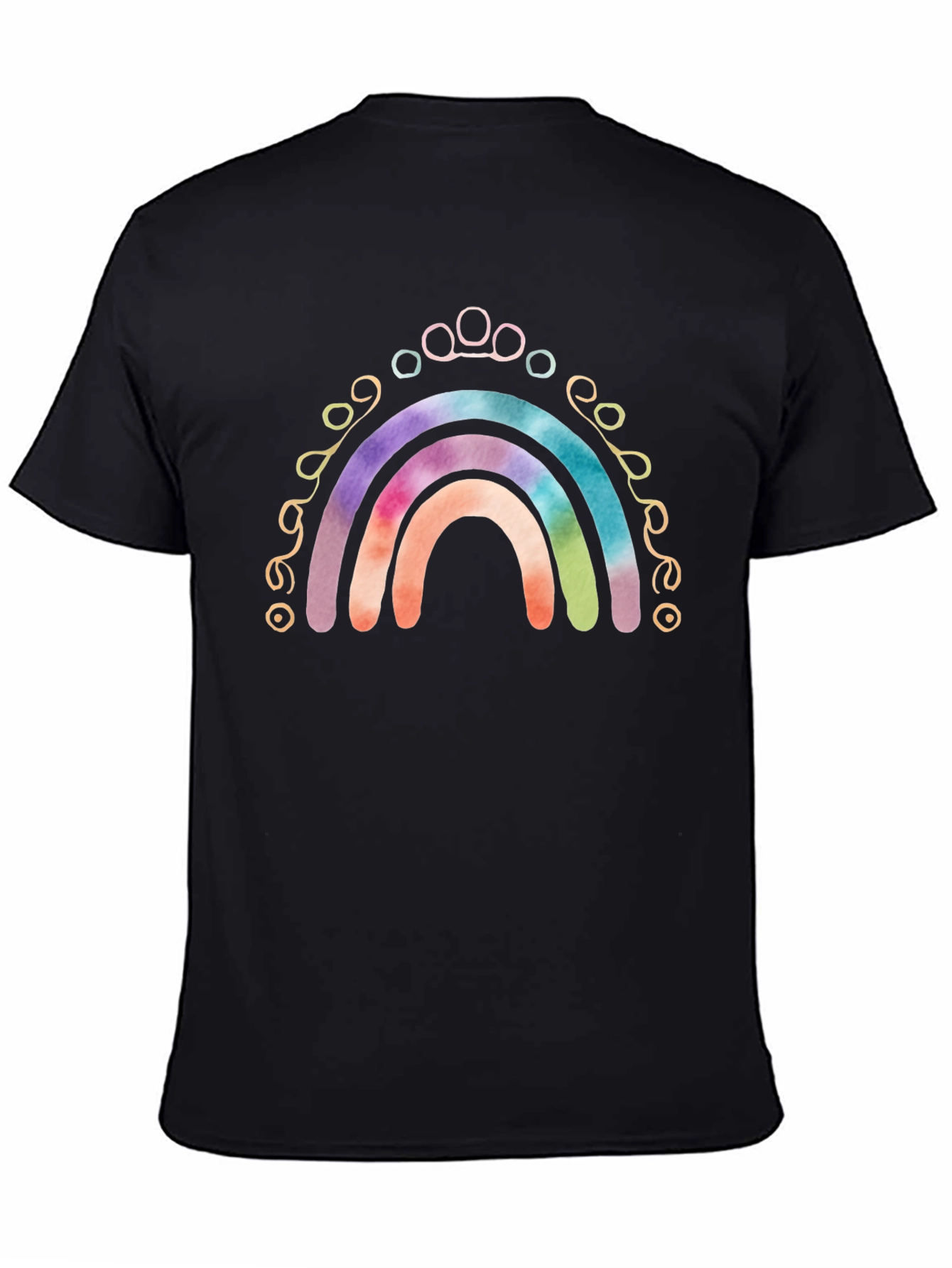Rainbow Paw Print T-Shirt - Tie Dye Design