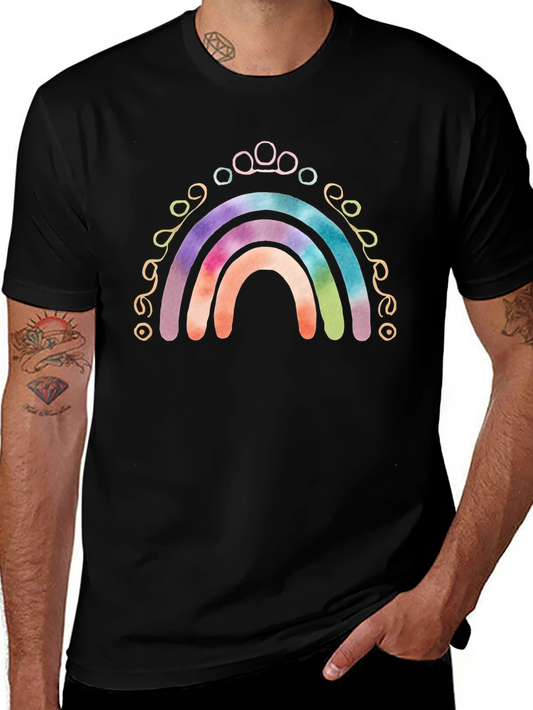 Rainbow Paw Print T-Shirt - Tie Dye Design