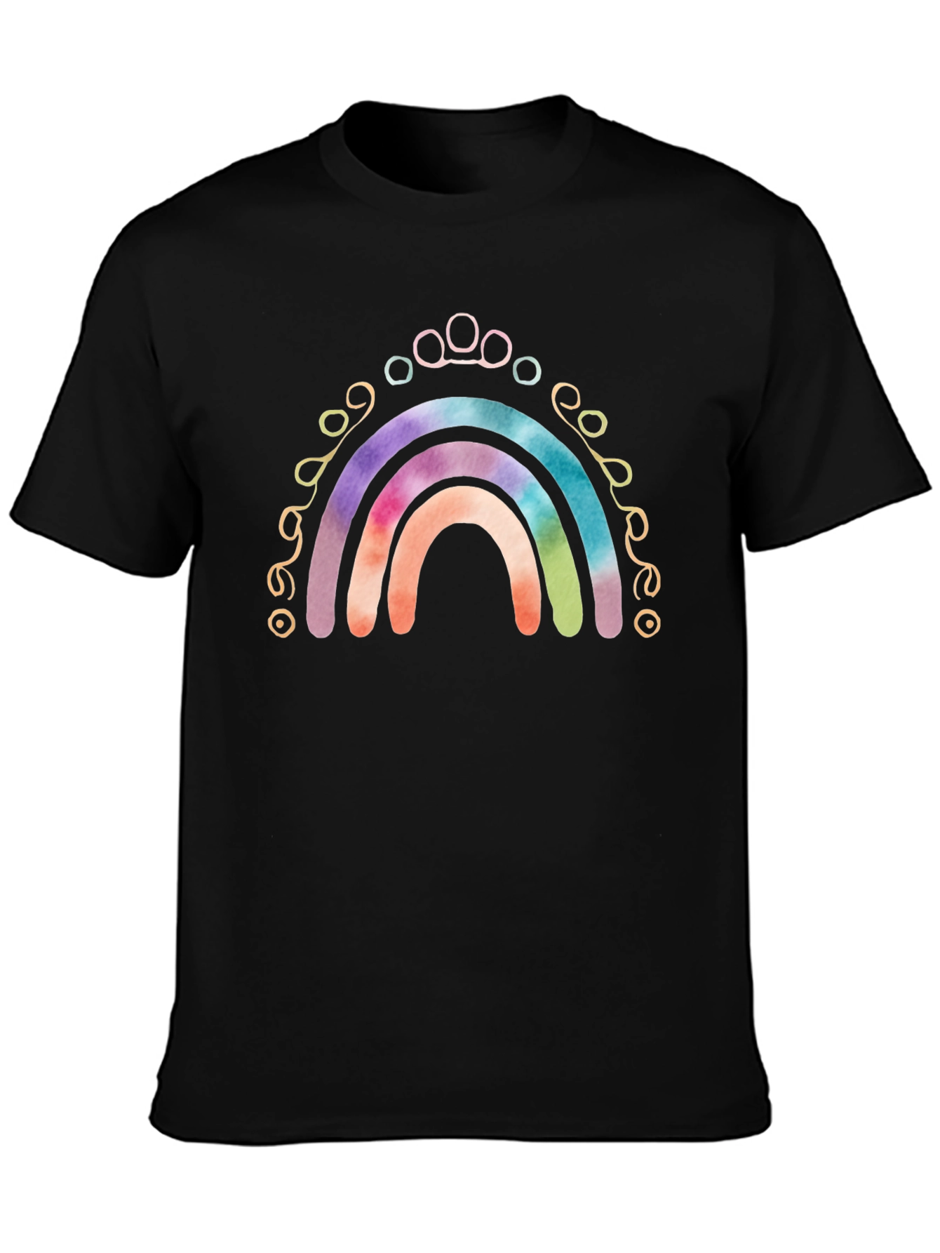 Rainbow Paw Print T-Shirt - Tie Dye Design