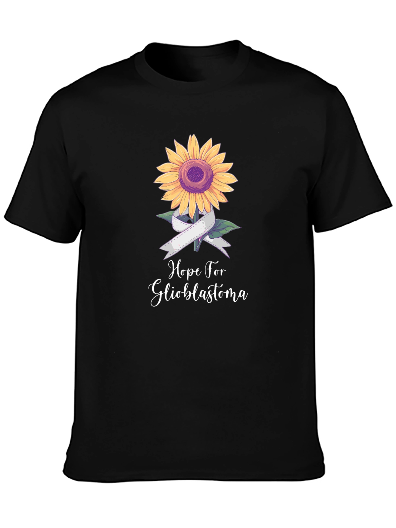 Hope for Glioblastoma Sunflower Ribbon T-Shirt