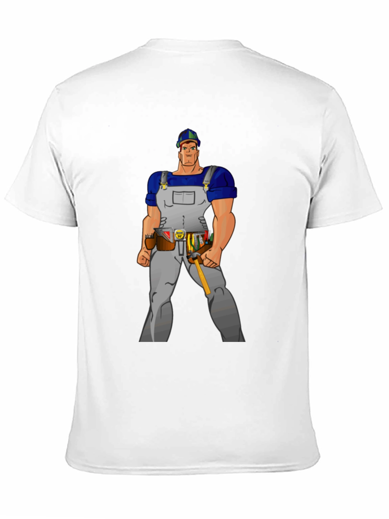Cartoon Builder Graphic Tee - Black Casual T-Shirt