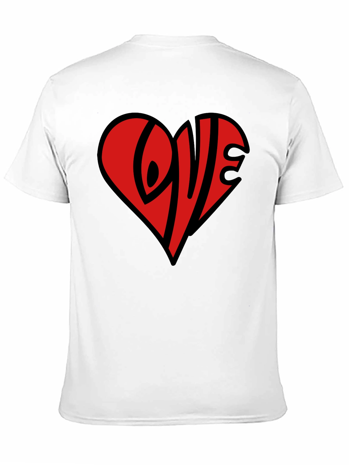 Love Heart Graphic Black T-Shirt