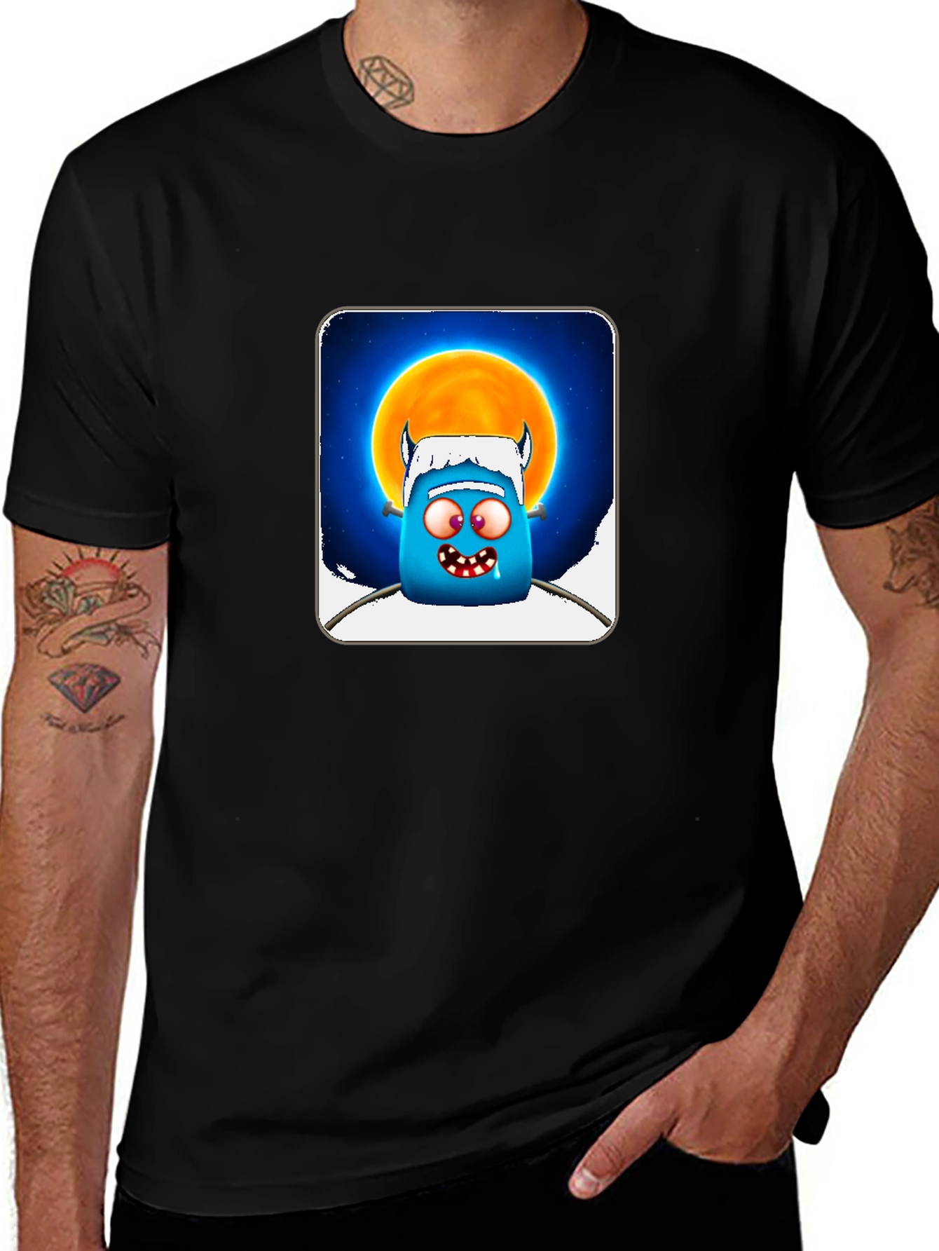 Funky Monster Graphic T-Shirt - Black