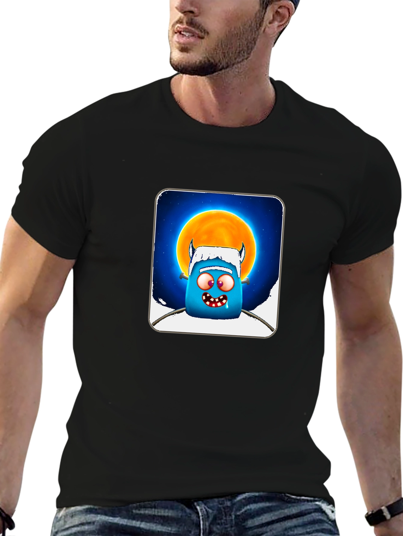 Funky Monster Graphic T-Shirt - Black