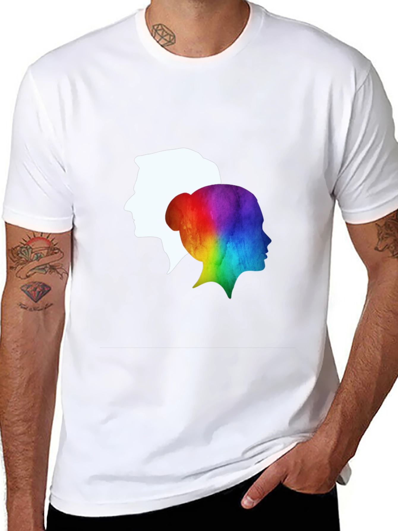 Couple Silhouette Rainbow T-Shirt