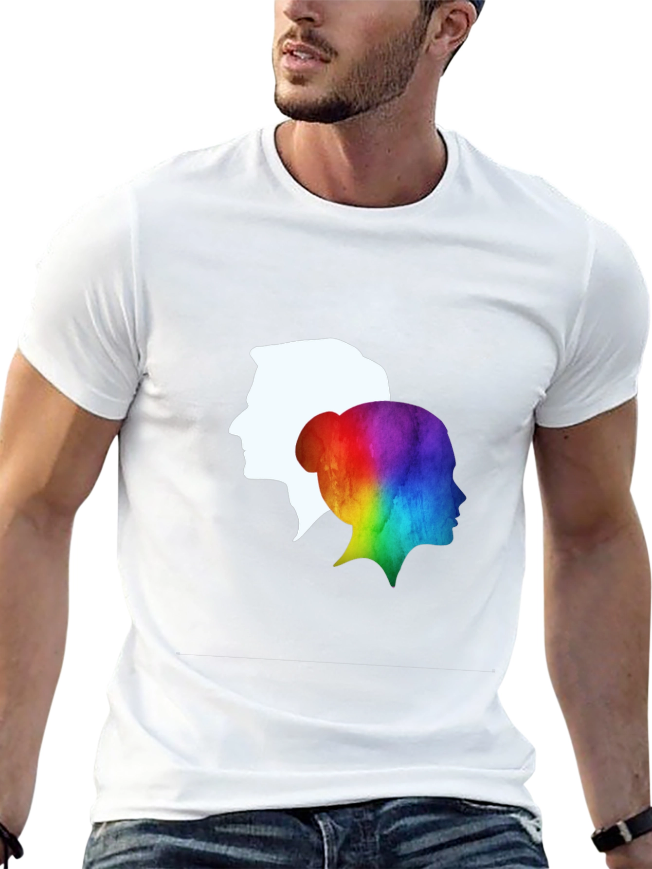 Couple Silhouette Rainbow T-Shirt