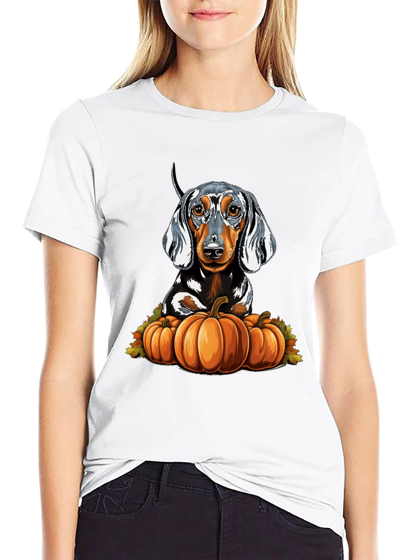 Dachshund & Pumpkins Graphic Tee
