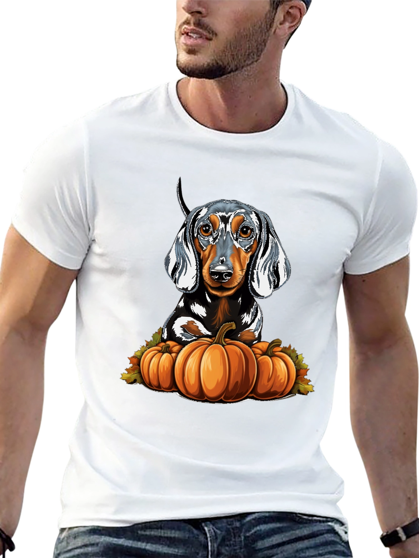 Dachshund & Pumpkins Graphic Tee