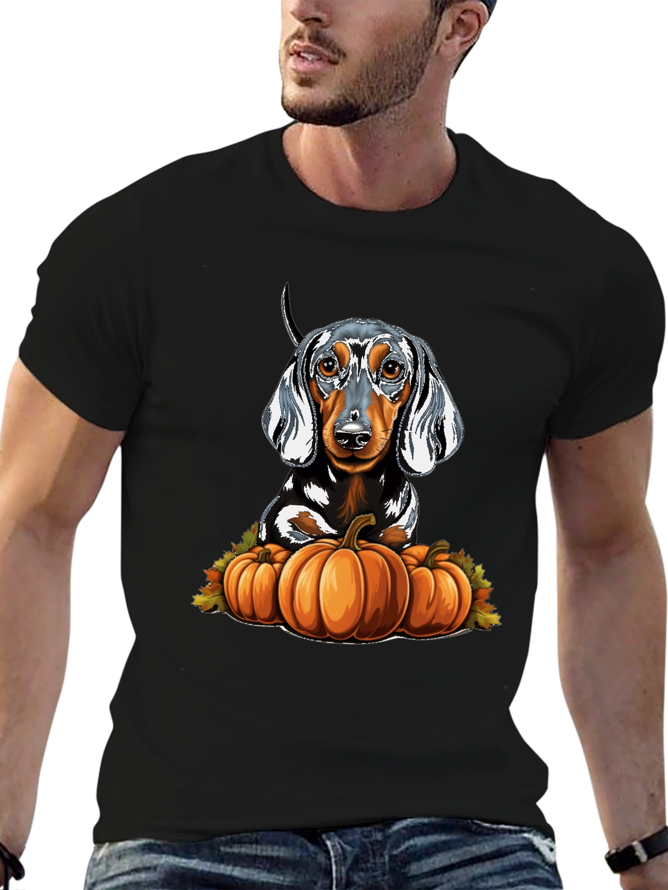 Dachshund & Pumpkins Graphic Tee