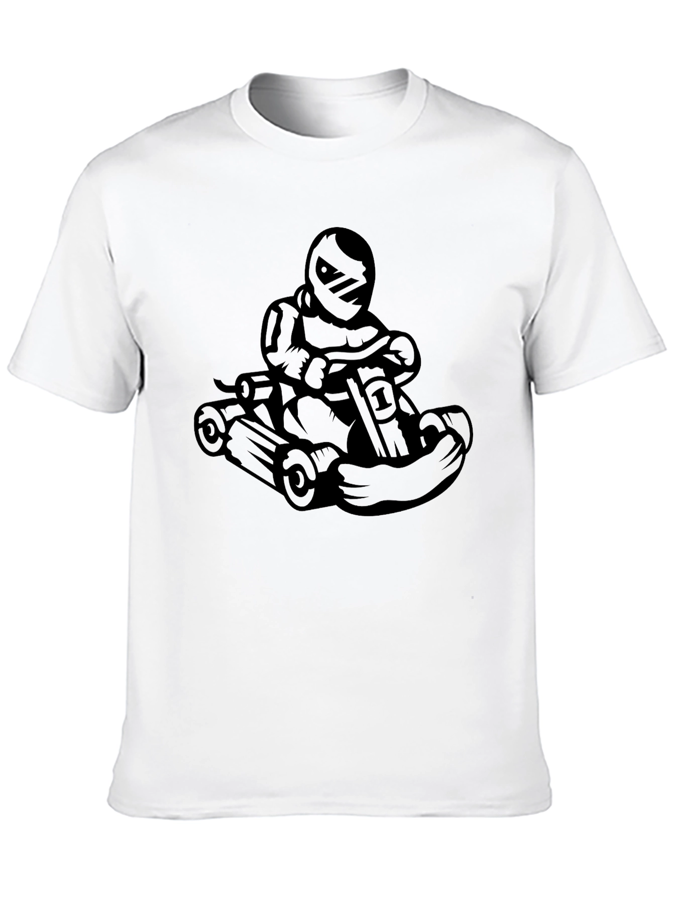 Mens Black Kart Racer Graphic Tee