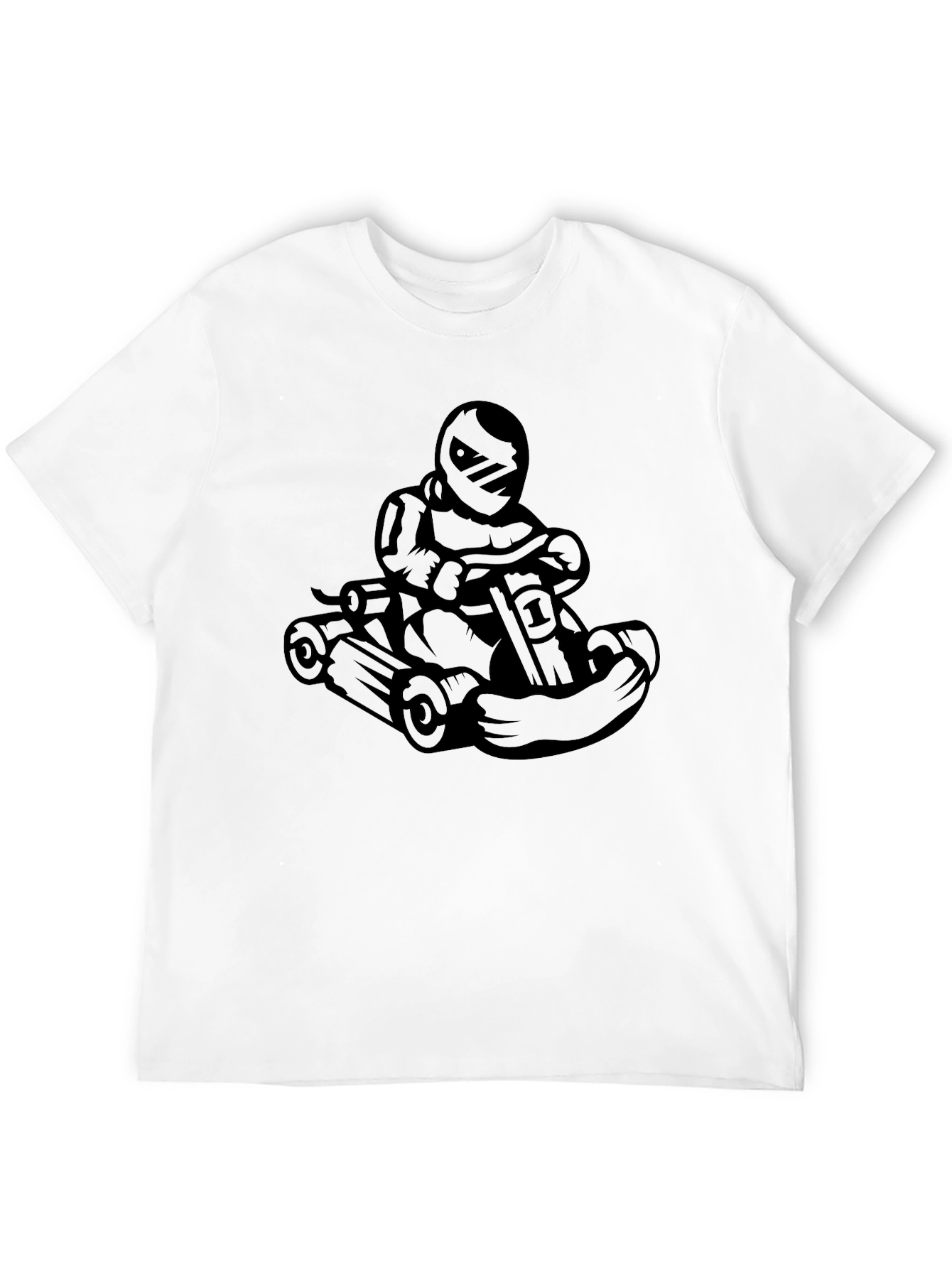 Mens Black Kart Racer Graphic Tee