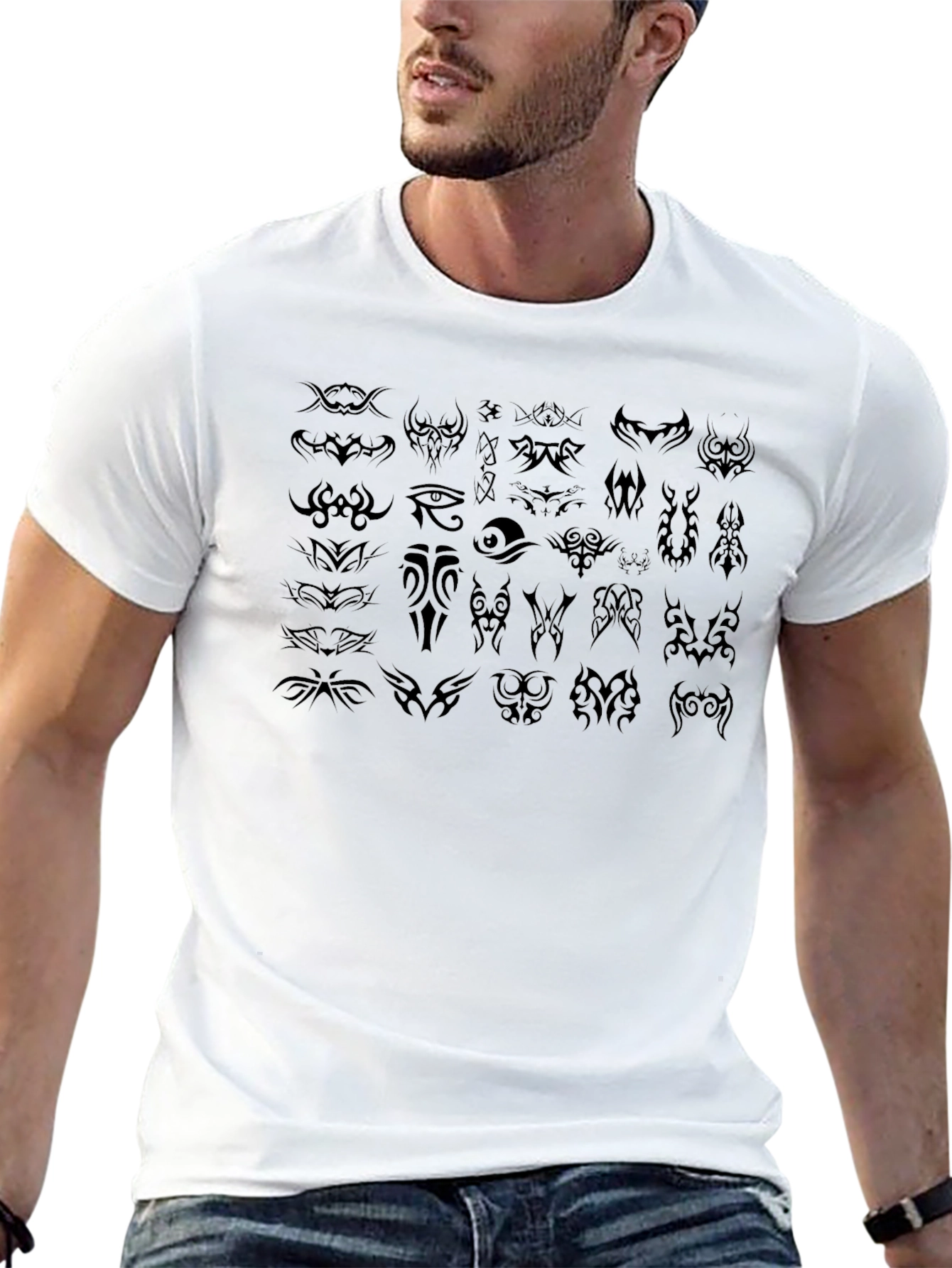 Tribal Tattoo Design Black T-Shirt