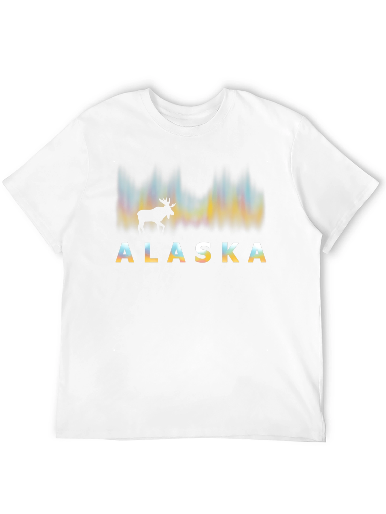 Alaska Moose Northern Lights Graphic Tee - Black