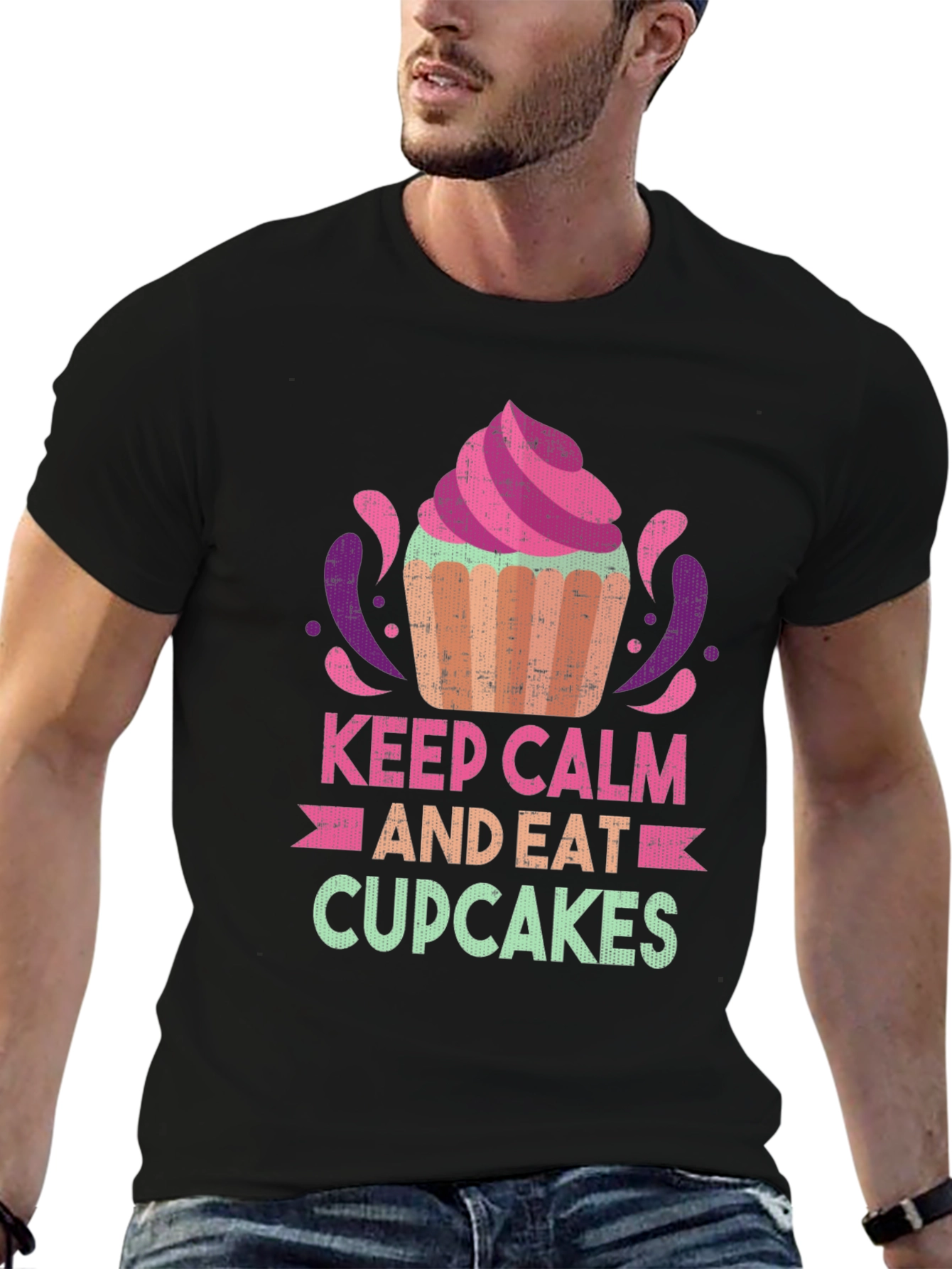 Keep Calm and Eat Cupcakes Graphic T-Shirt