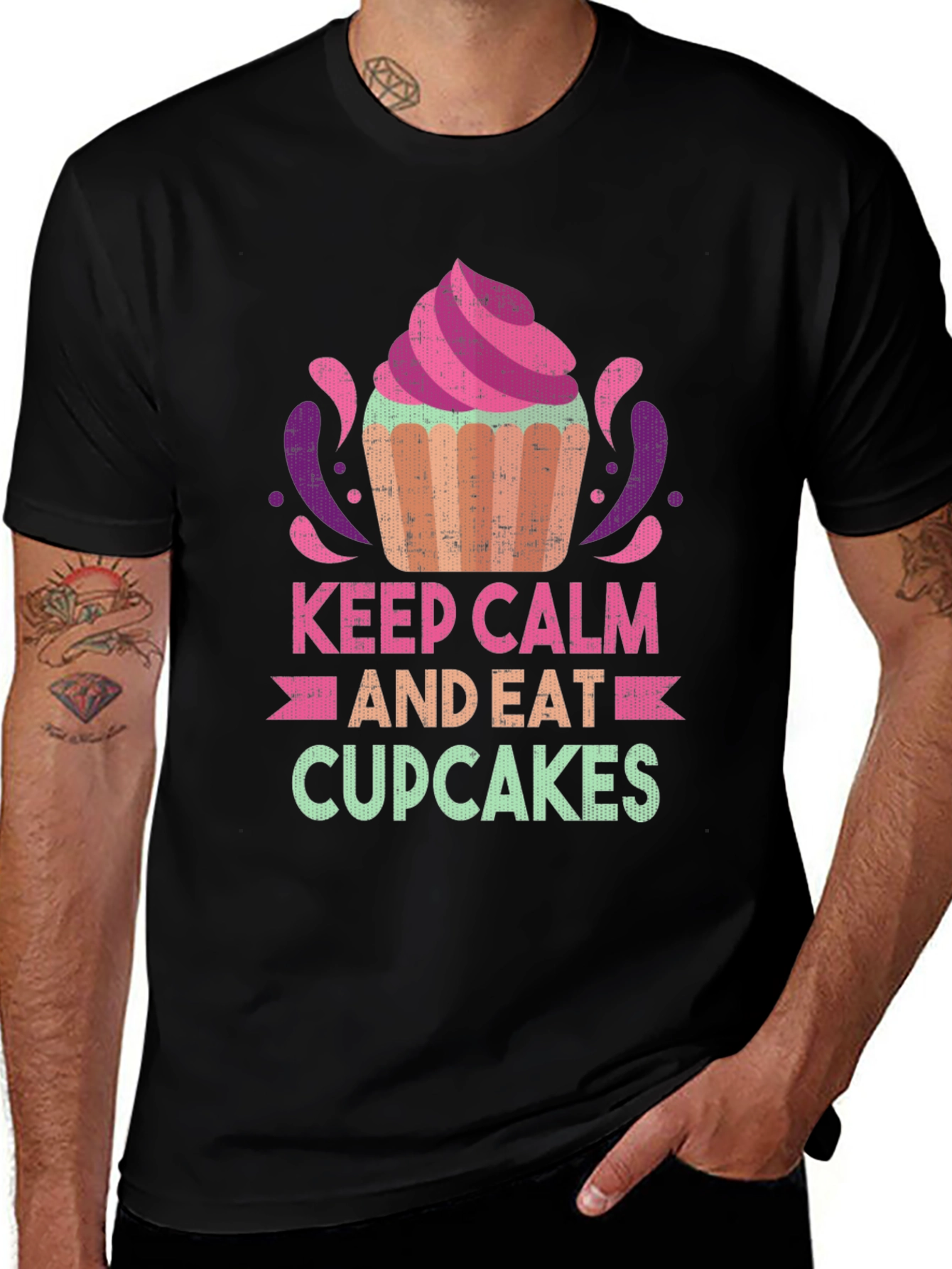 Keep Calm and Eat Cupcakes Graphic T-Shirt