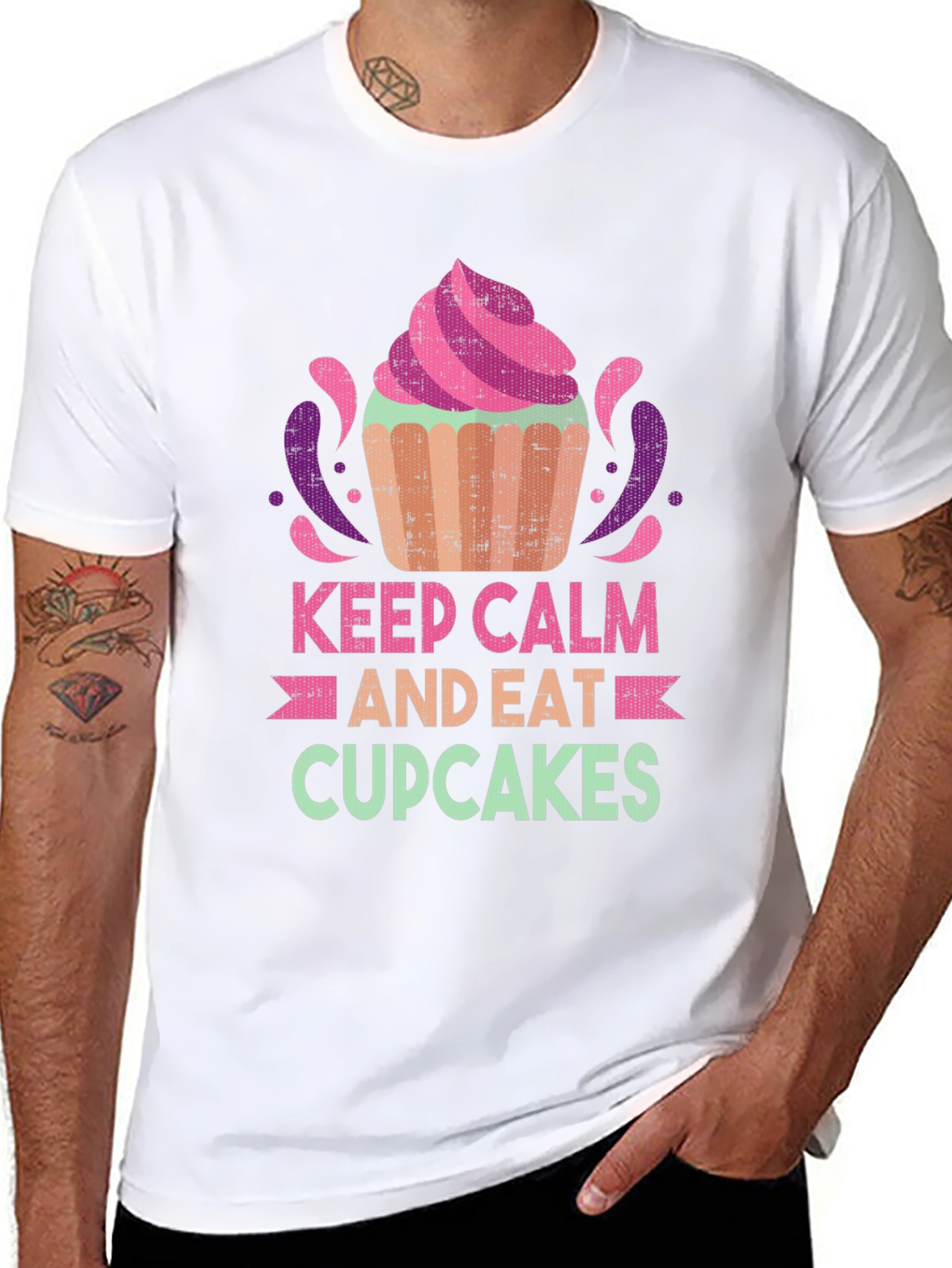 Keep Calm and Eat Cupcakes Graphic T-Shirt