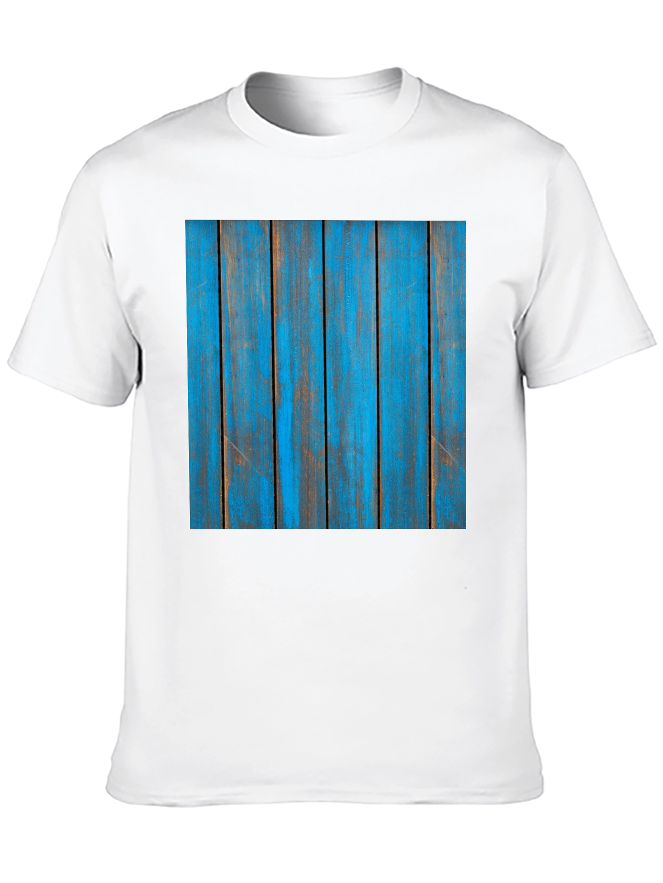 Rustic Blue Wood Plank Graphic T-Shirt