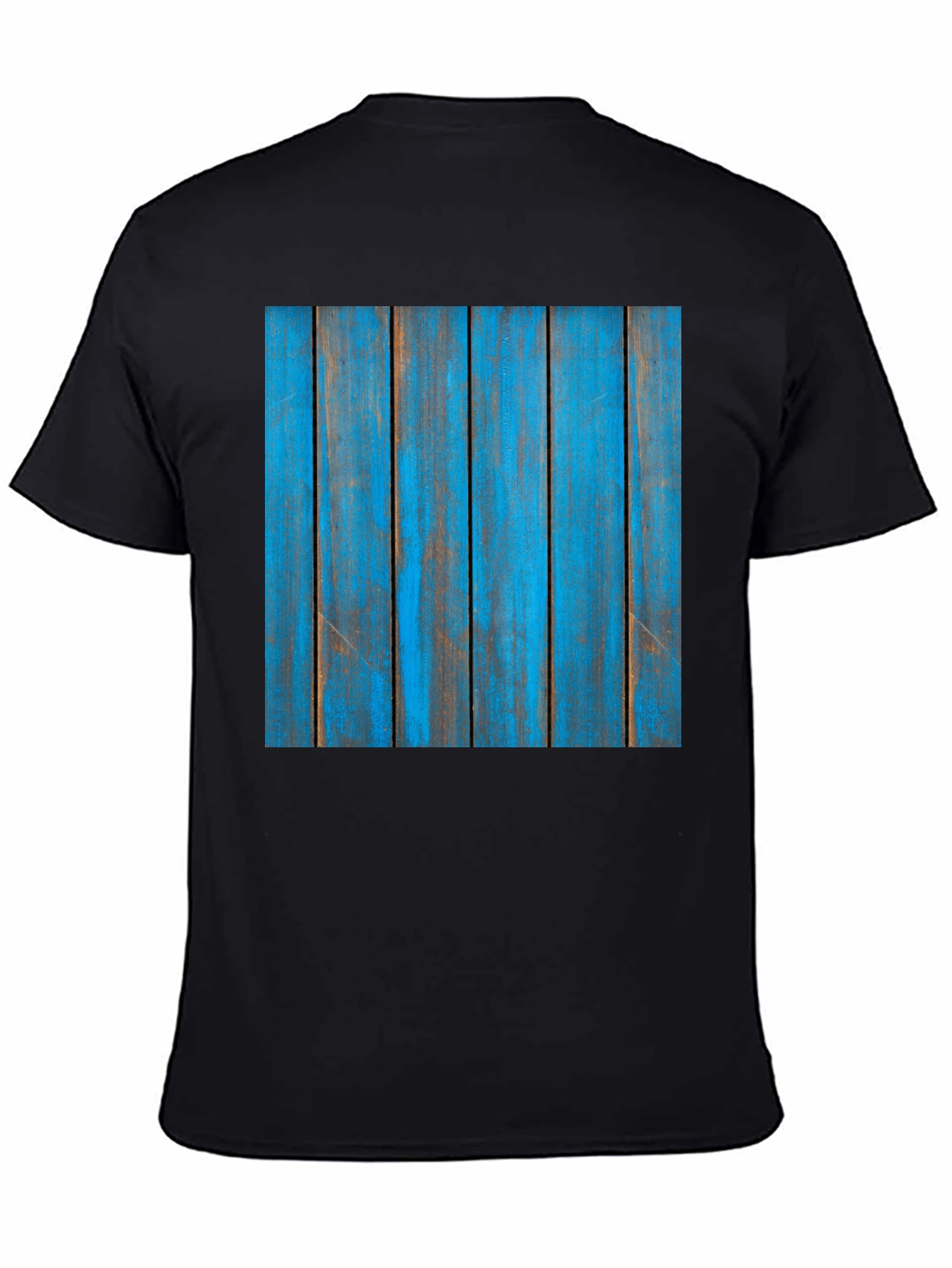 Rustic Blue Wood Plank Graphic T-Shirt