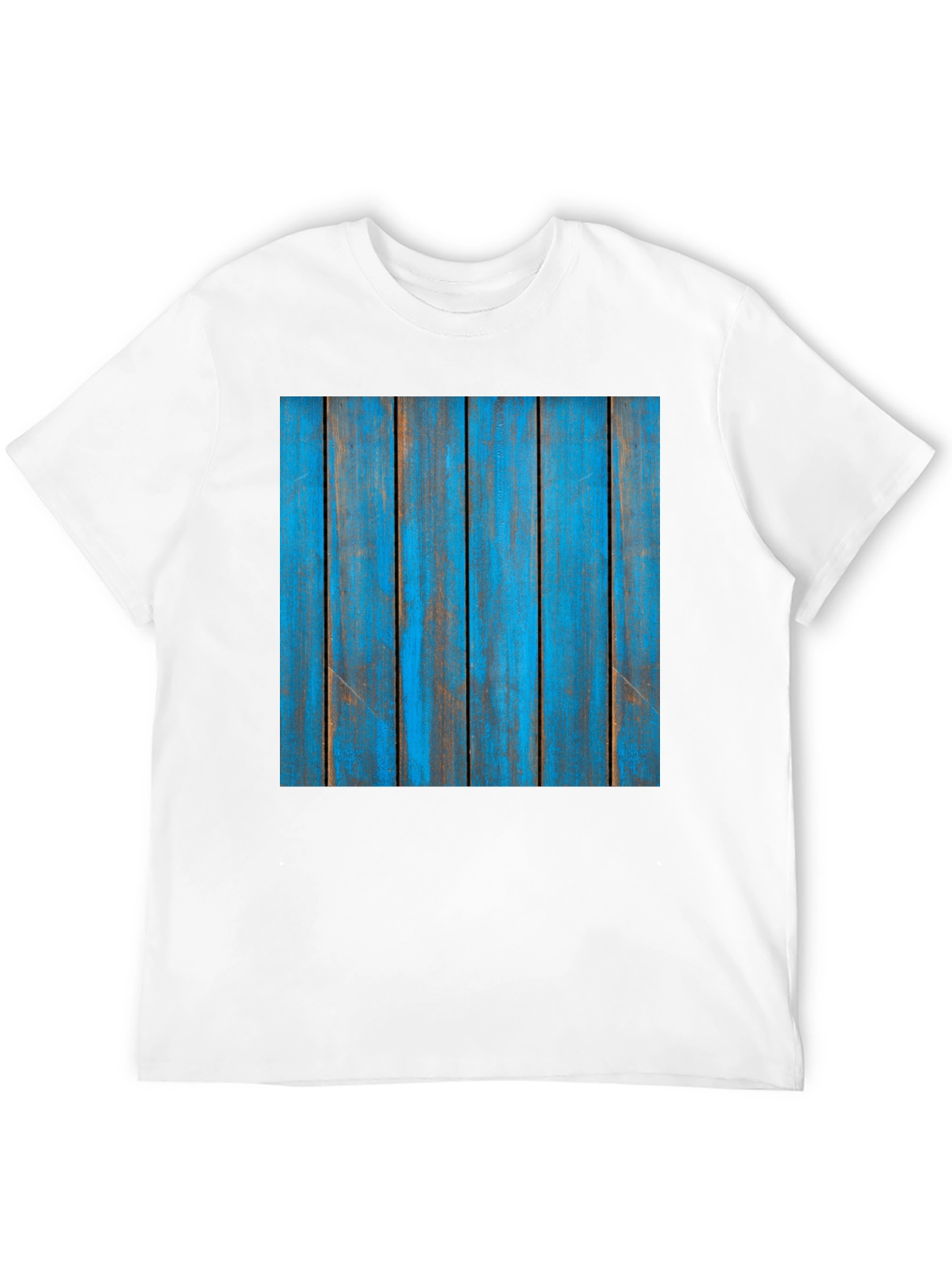 Rustic Blue Wood Plank Graphic T-Shirt
