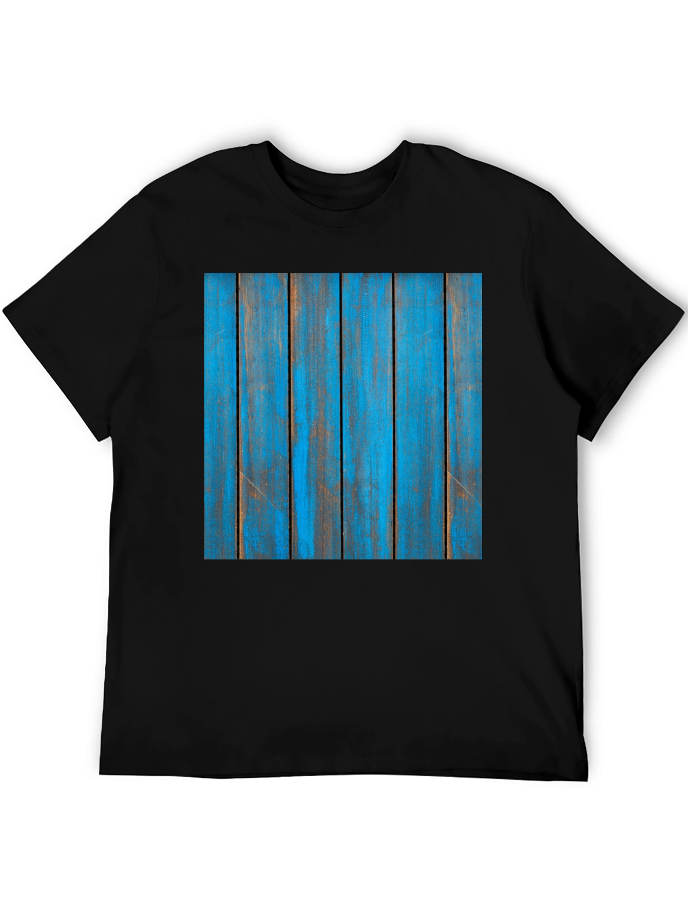 Rustic Blue Wood Plank Graphic T-Shirt