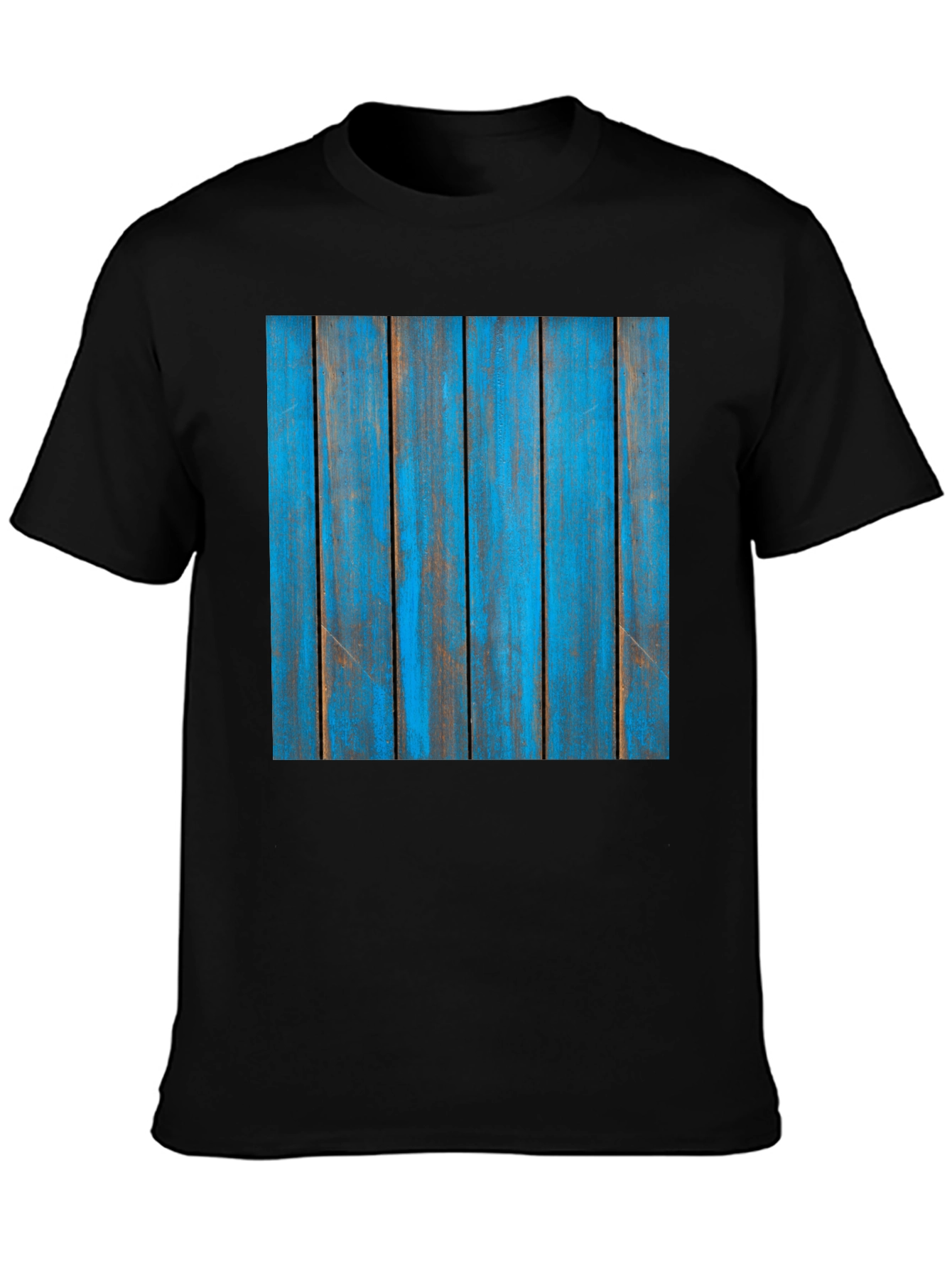 Rustic Blue Wood Plank Graphic T-Shirt
