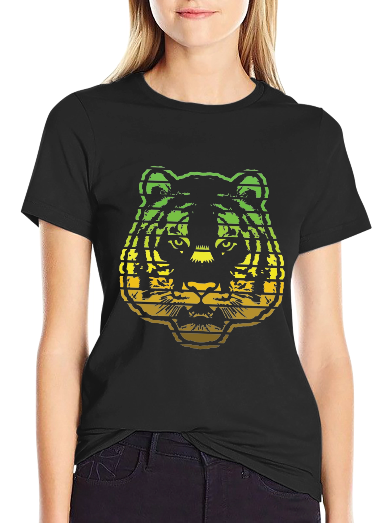 Rasta Tiger Graphic Tee - Black